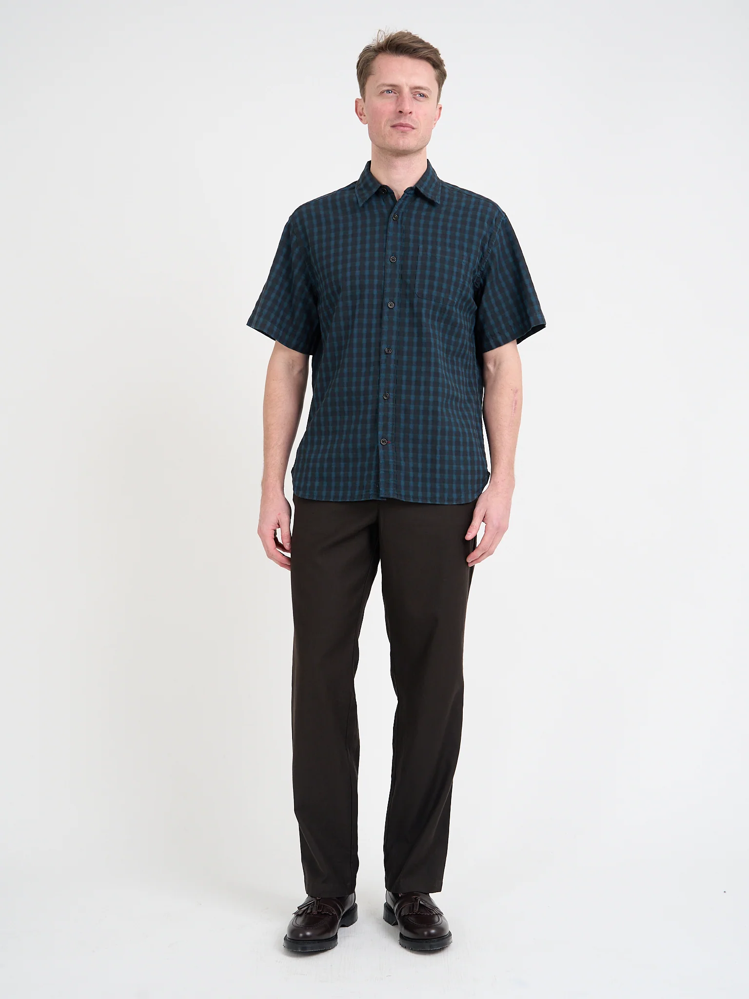 Atlanta Short Sleeve Shirt (Loose Fit) Lennox Navy - Image 7