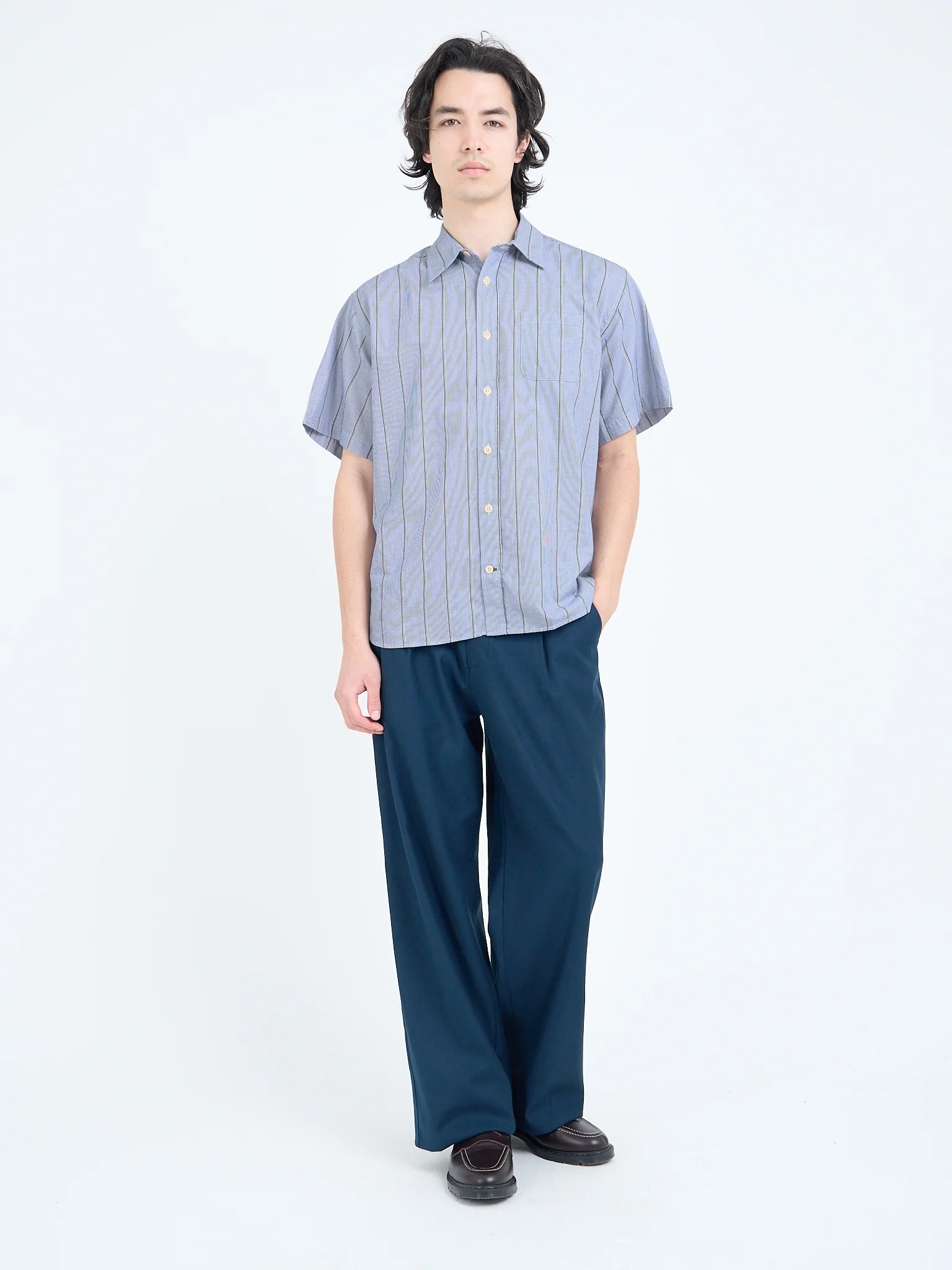 Atlanta Short Sleeve Shirt (Loose Fit) Pinwell Blue - Image 7