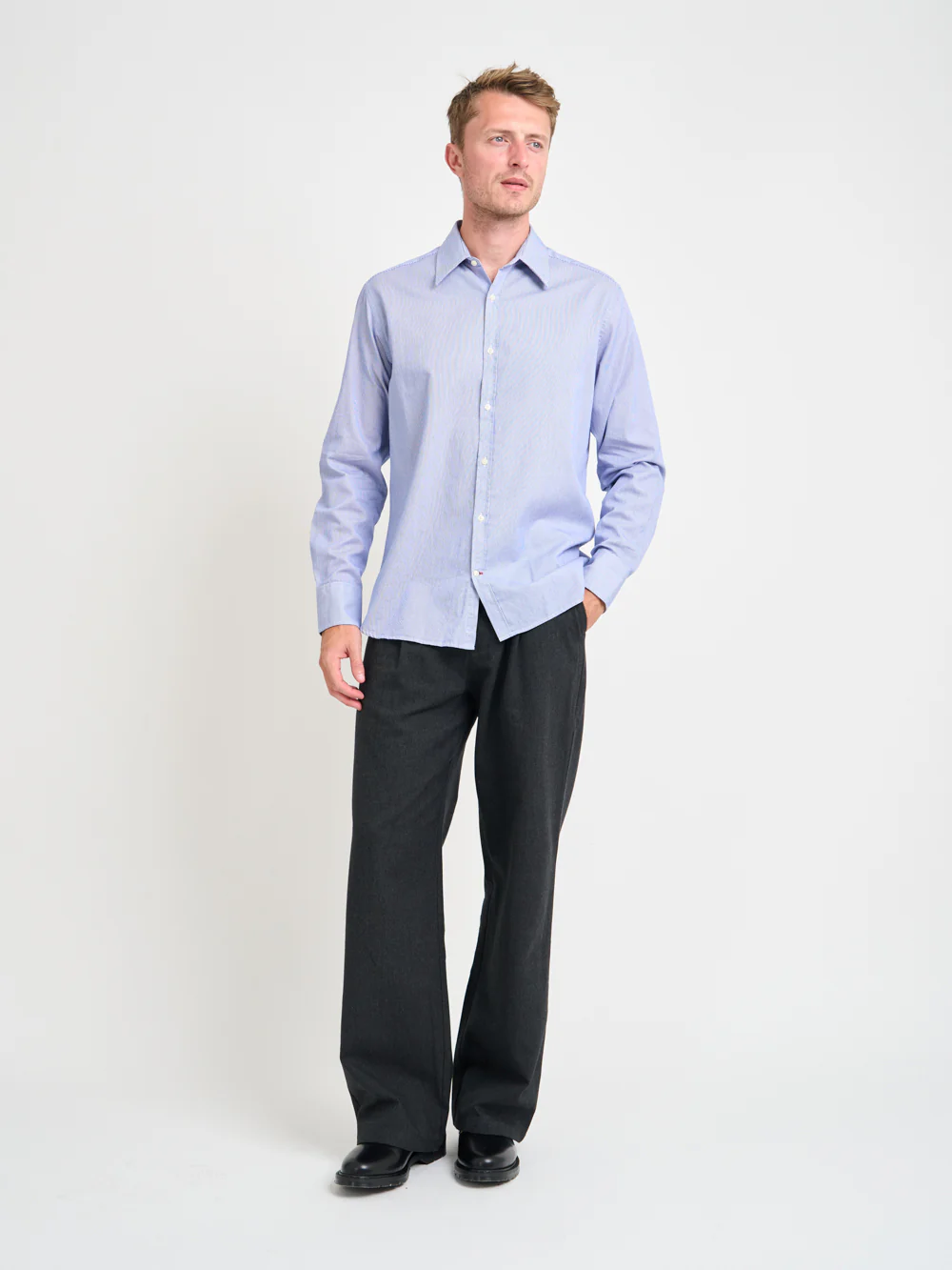 Conduit Classic Shirt Collins White/Blue - Image 7