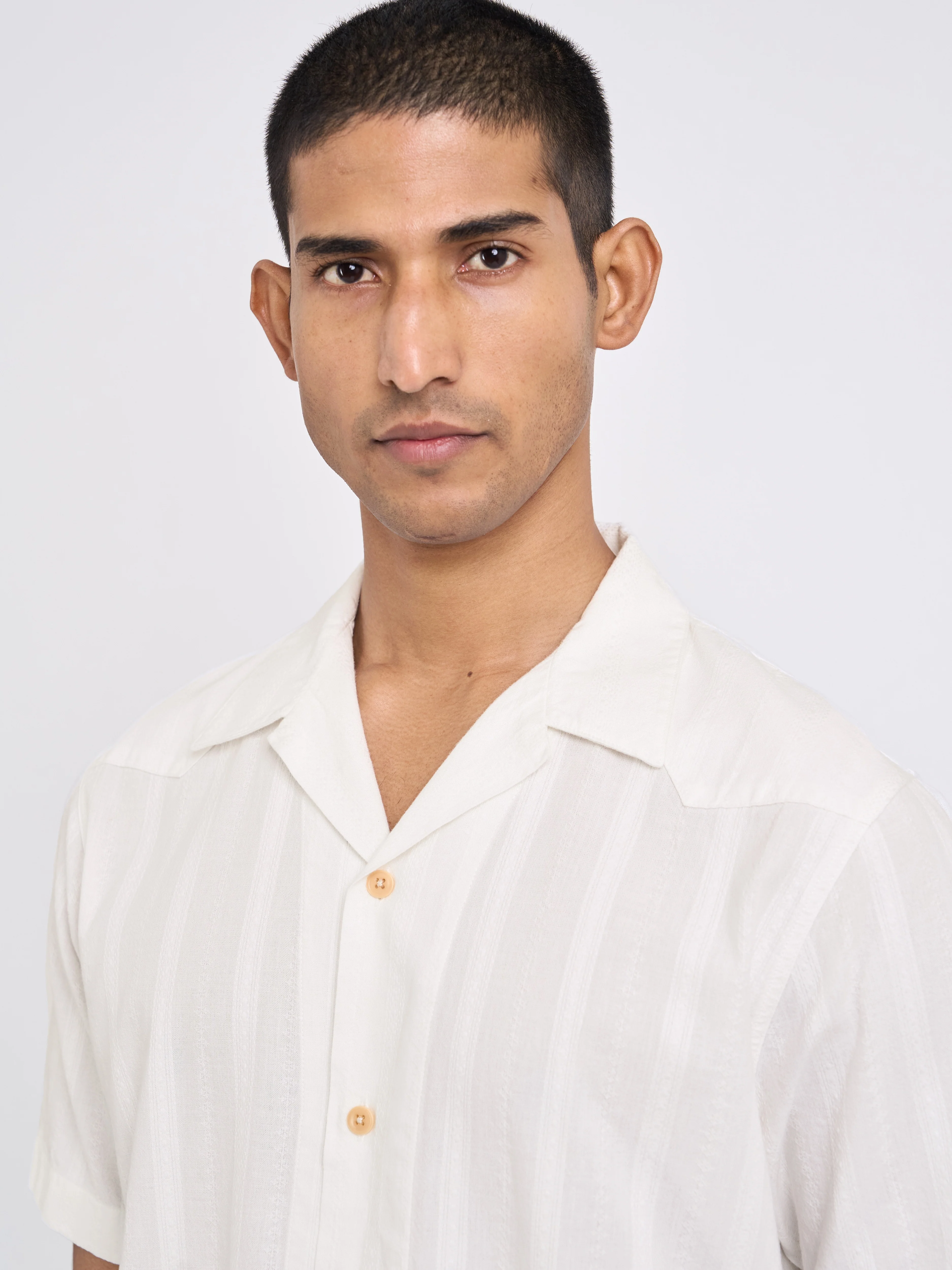 Cuban Short Sleeve Shirt Davey White - Image 4