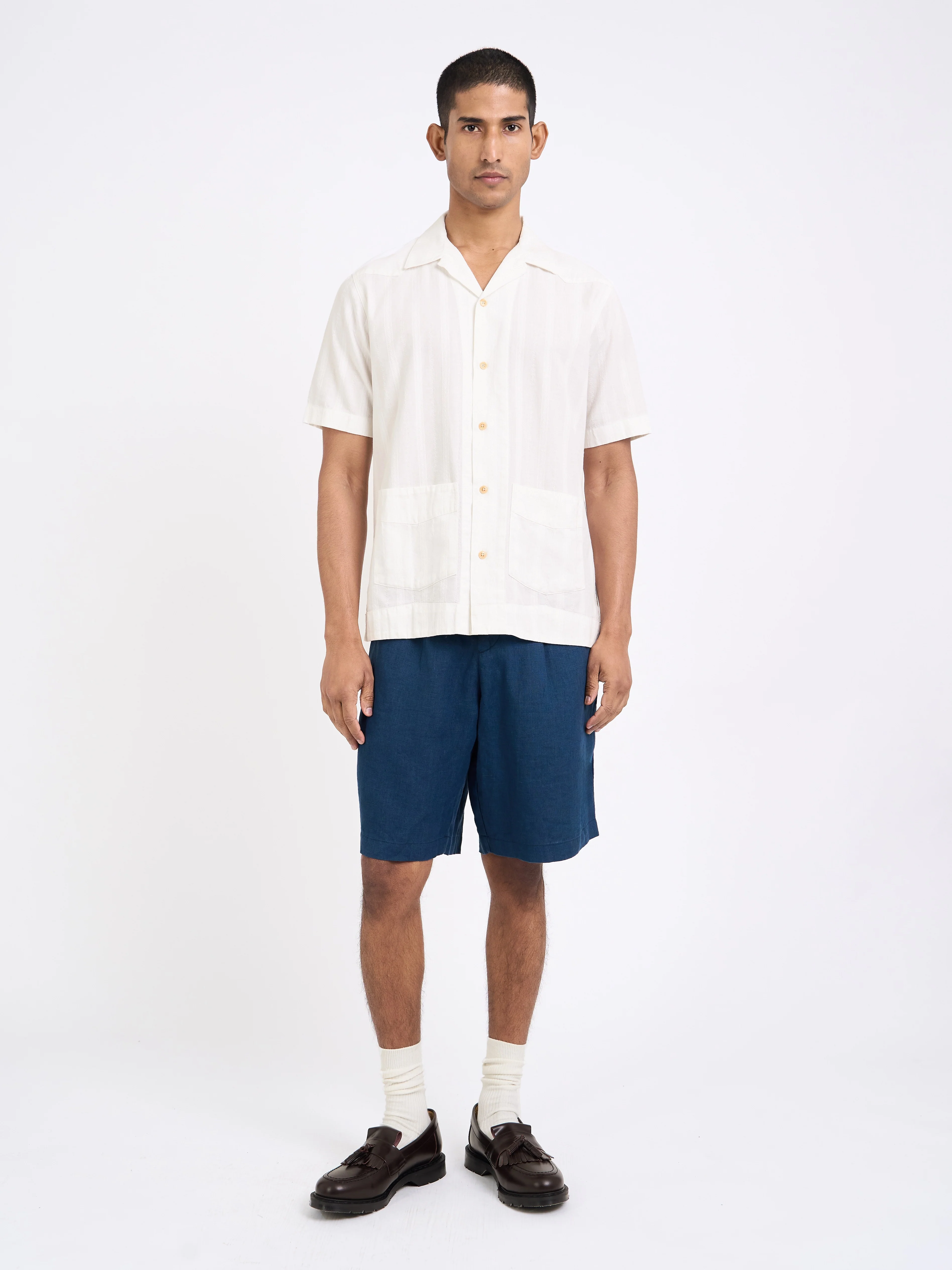 Cuban Short Sleeve Shirt Davey White - Image 8