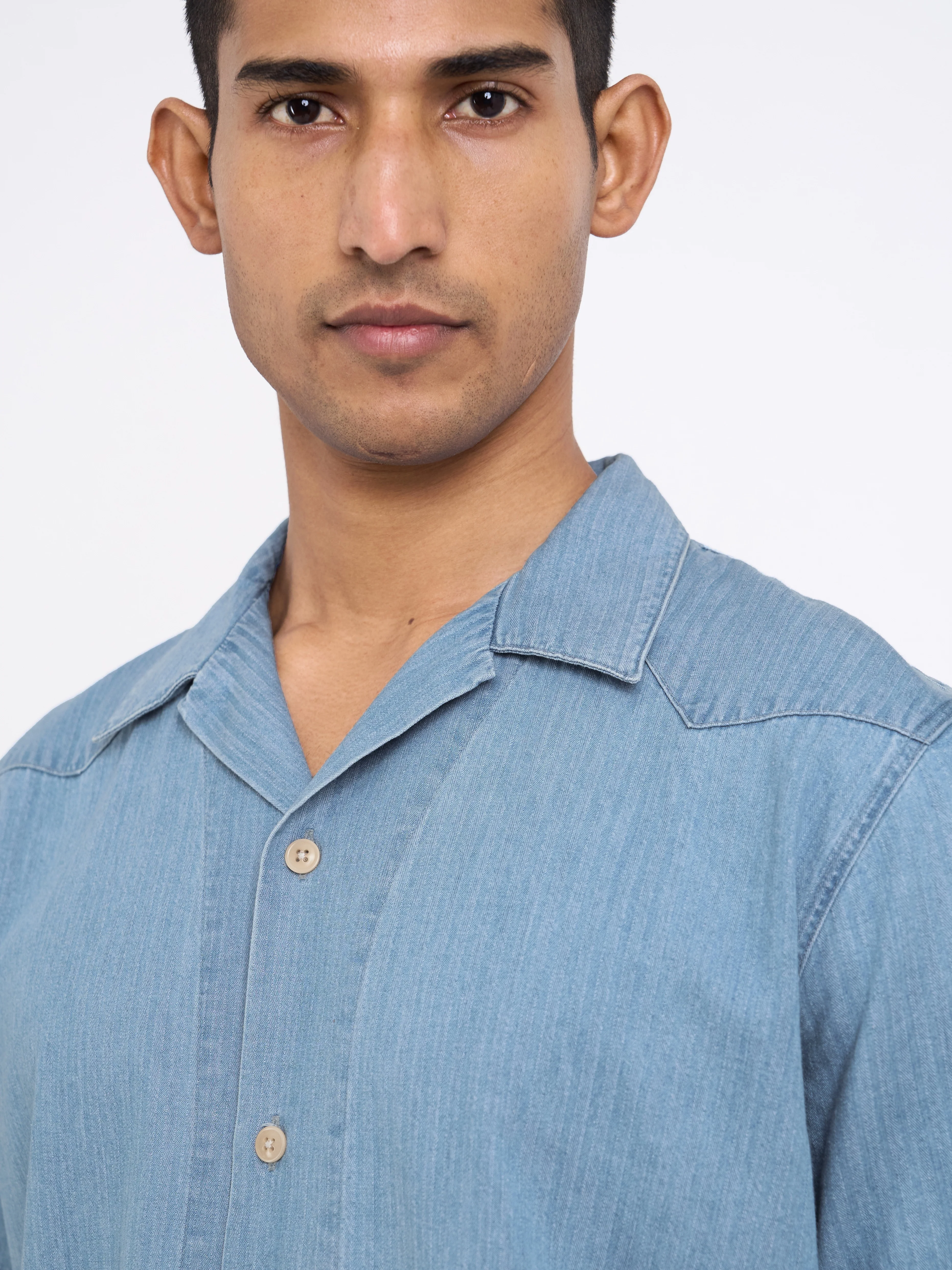 Cuban Short Sleeve Shirt Marden Indigo - Image 4