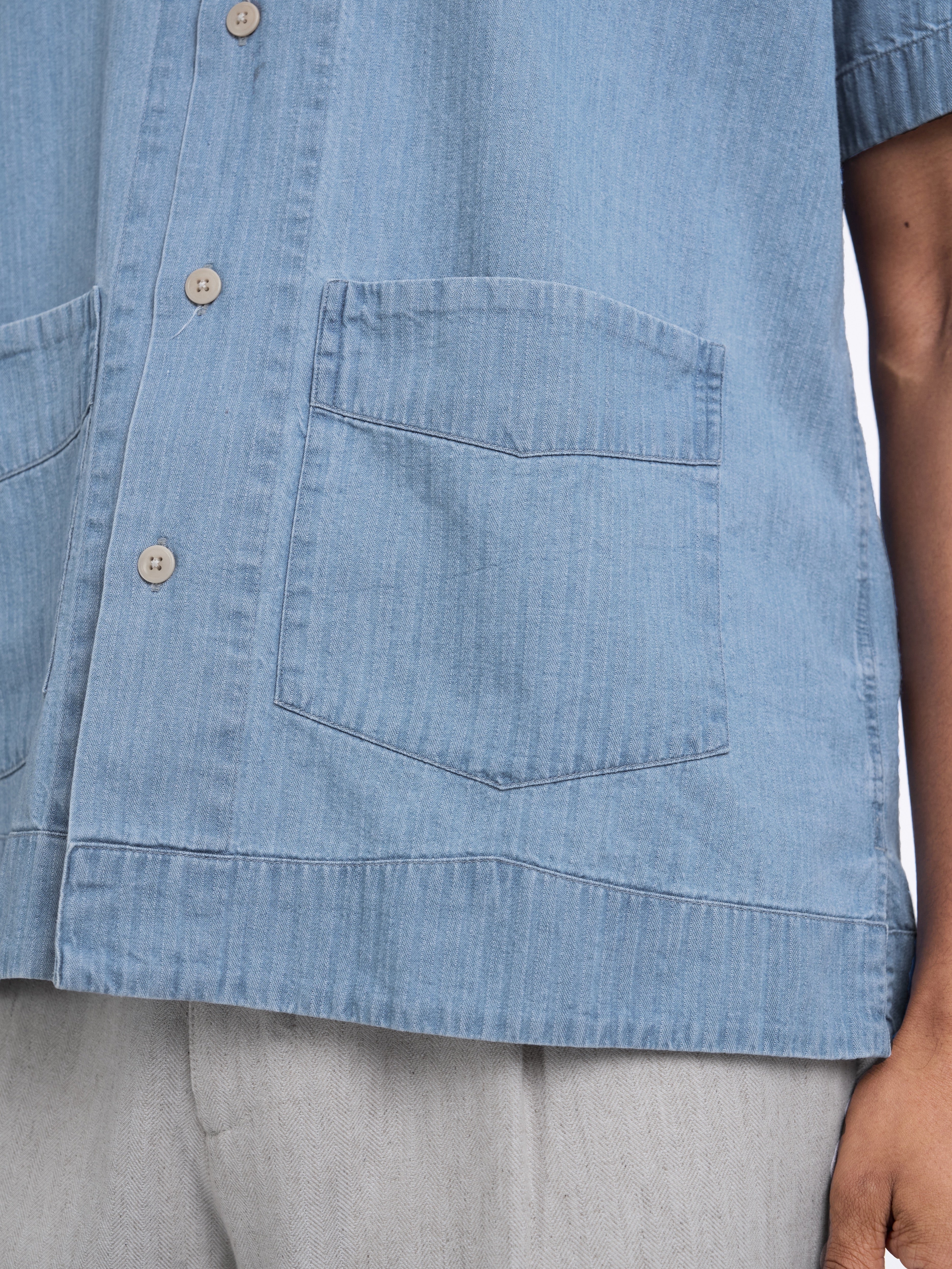 Cuban Short Sleeve Shirt Marden Indigo - Image 5