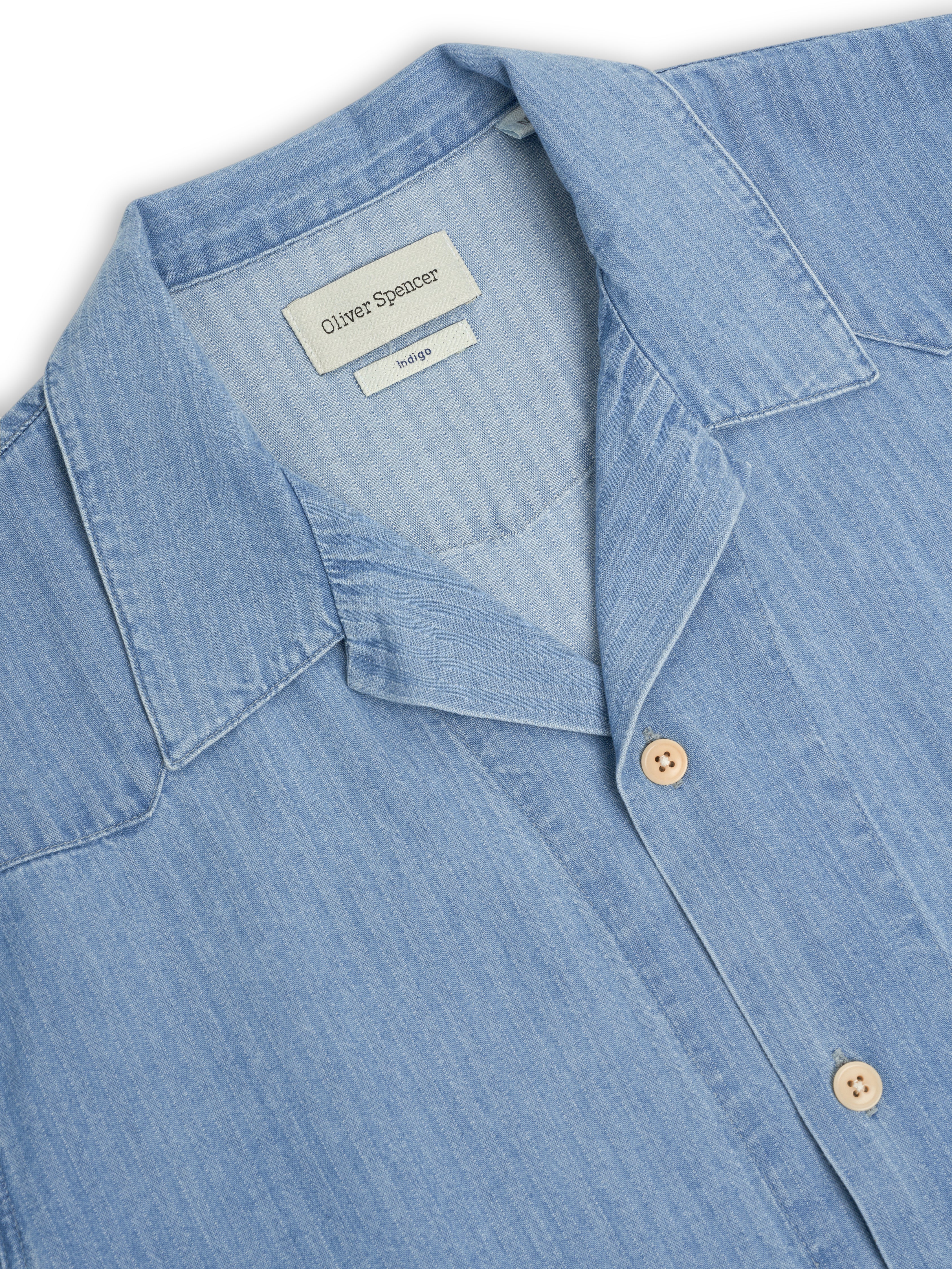 Cuban Short Sleeve Shirt Marden Indigo - Image 6