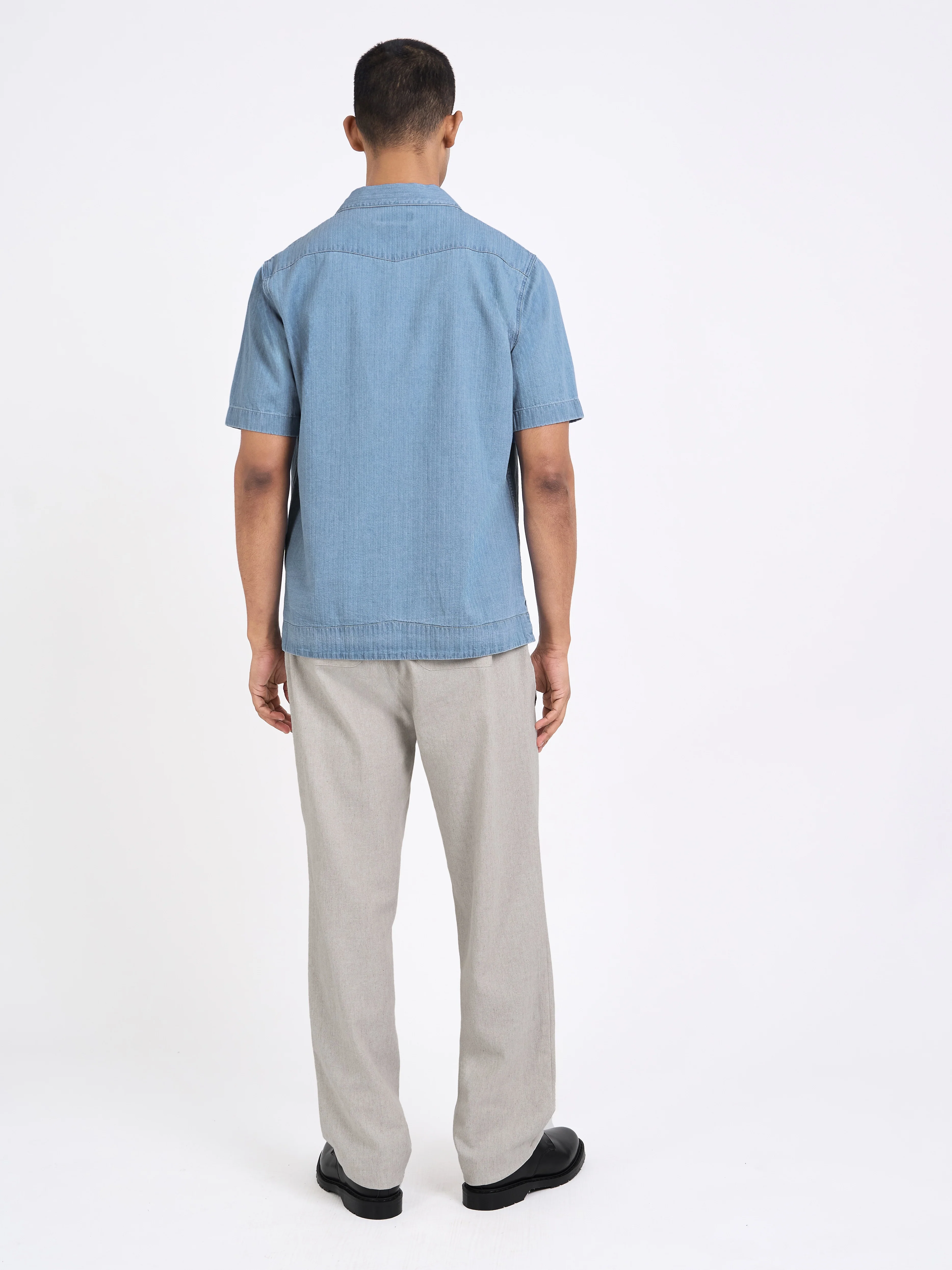Cuban Short Sleeve Shirt Marden Indigo - Image 9