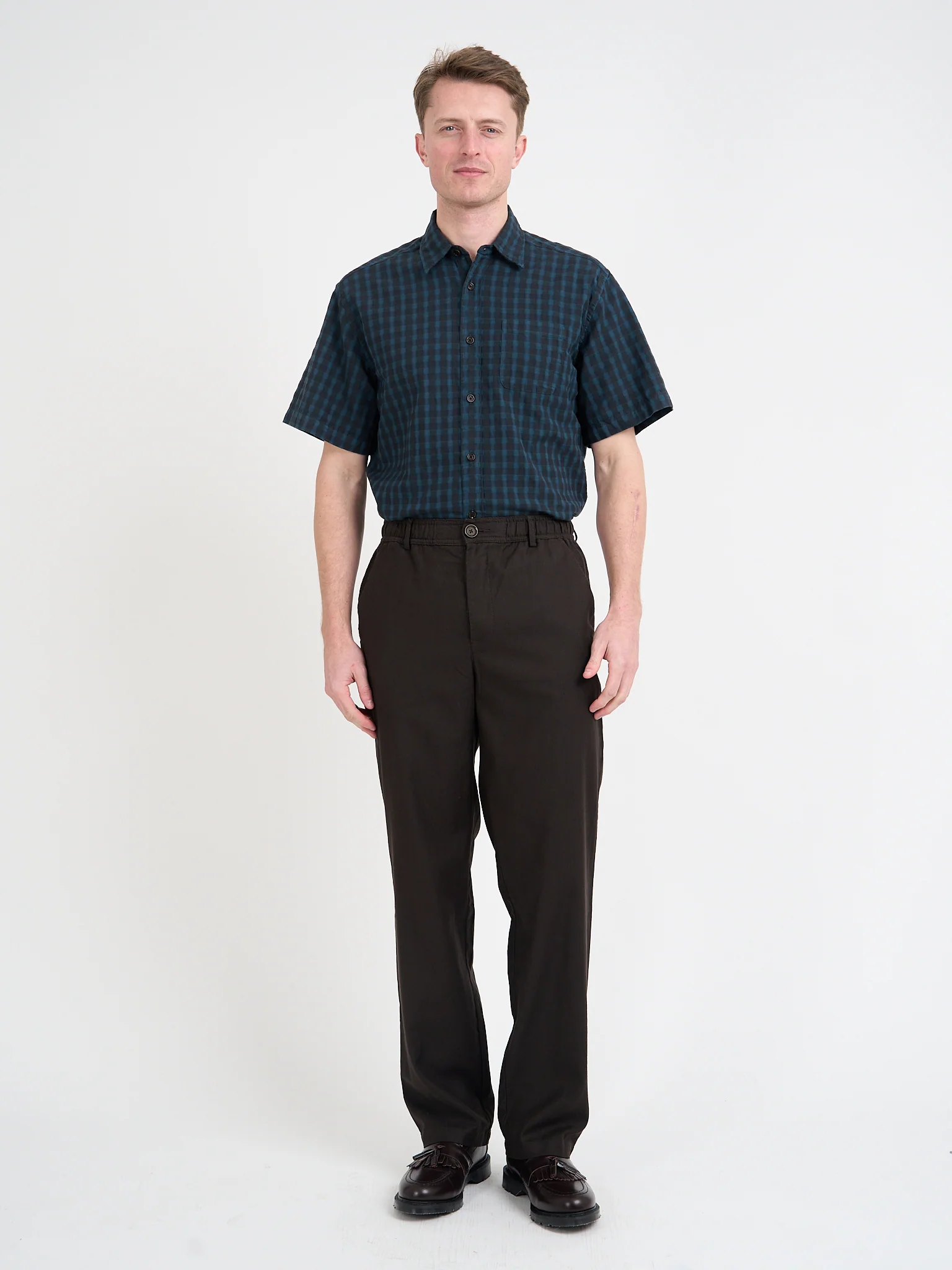 Drawstring Trousers Eastman Brown - Image 8