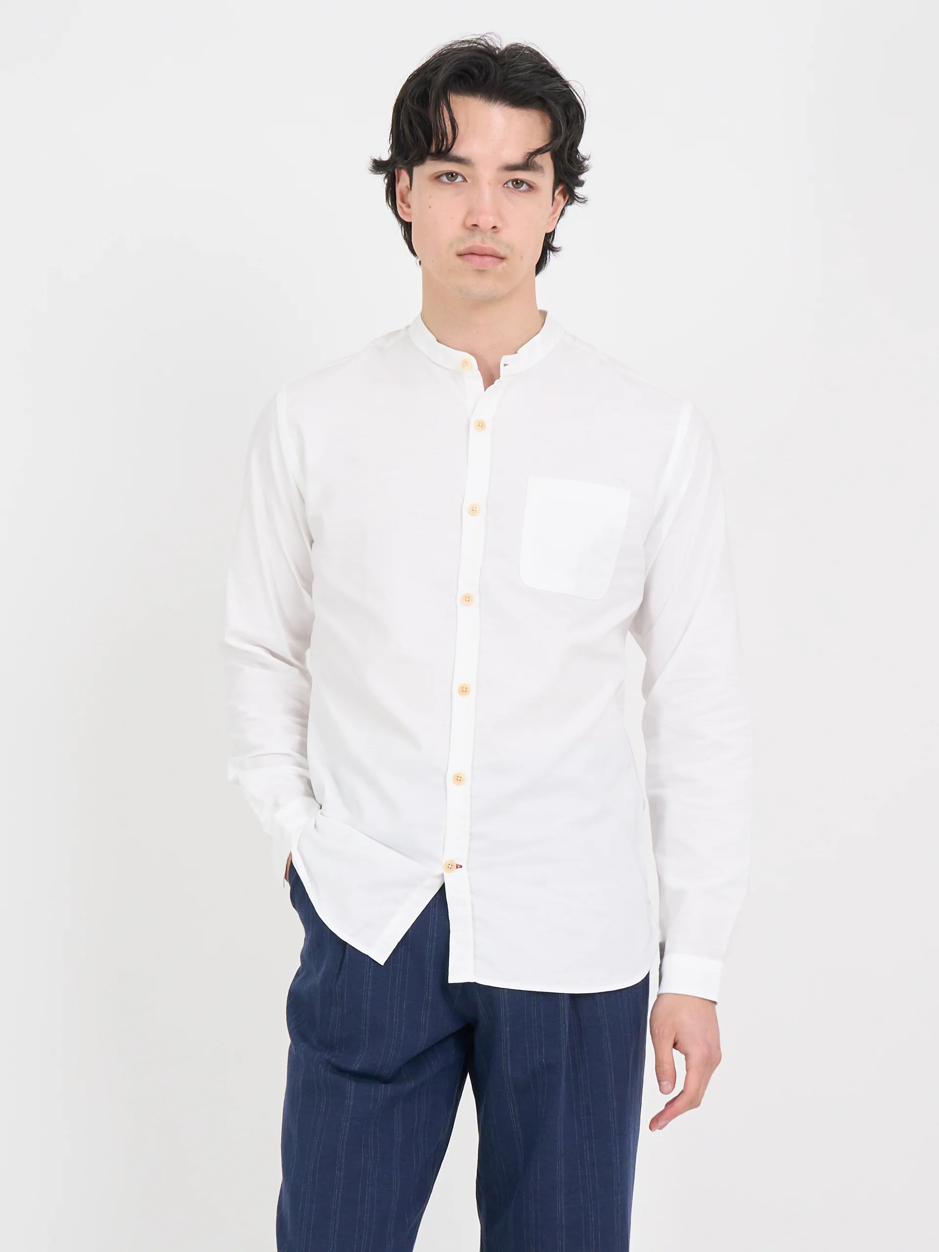 Grandad Shirt Brecon White - Image 3
