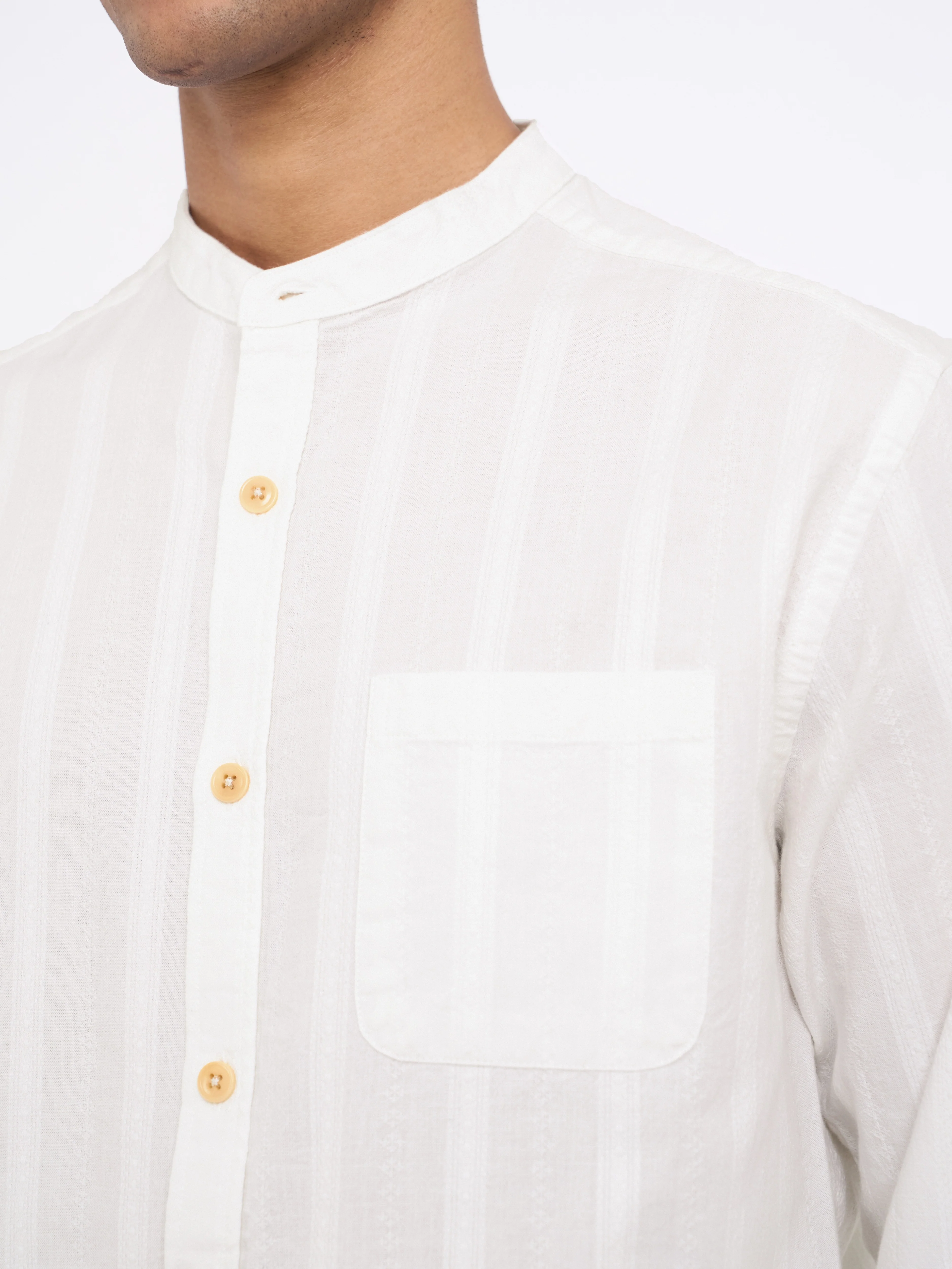 Grandad Shirt Davey White - Image 4