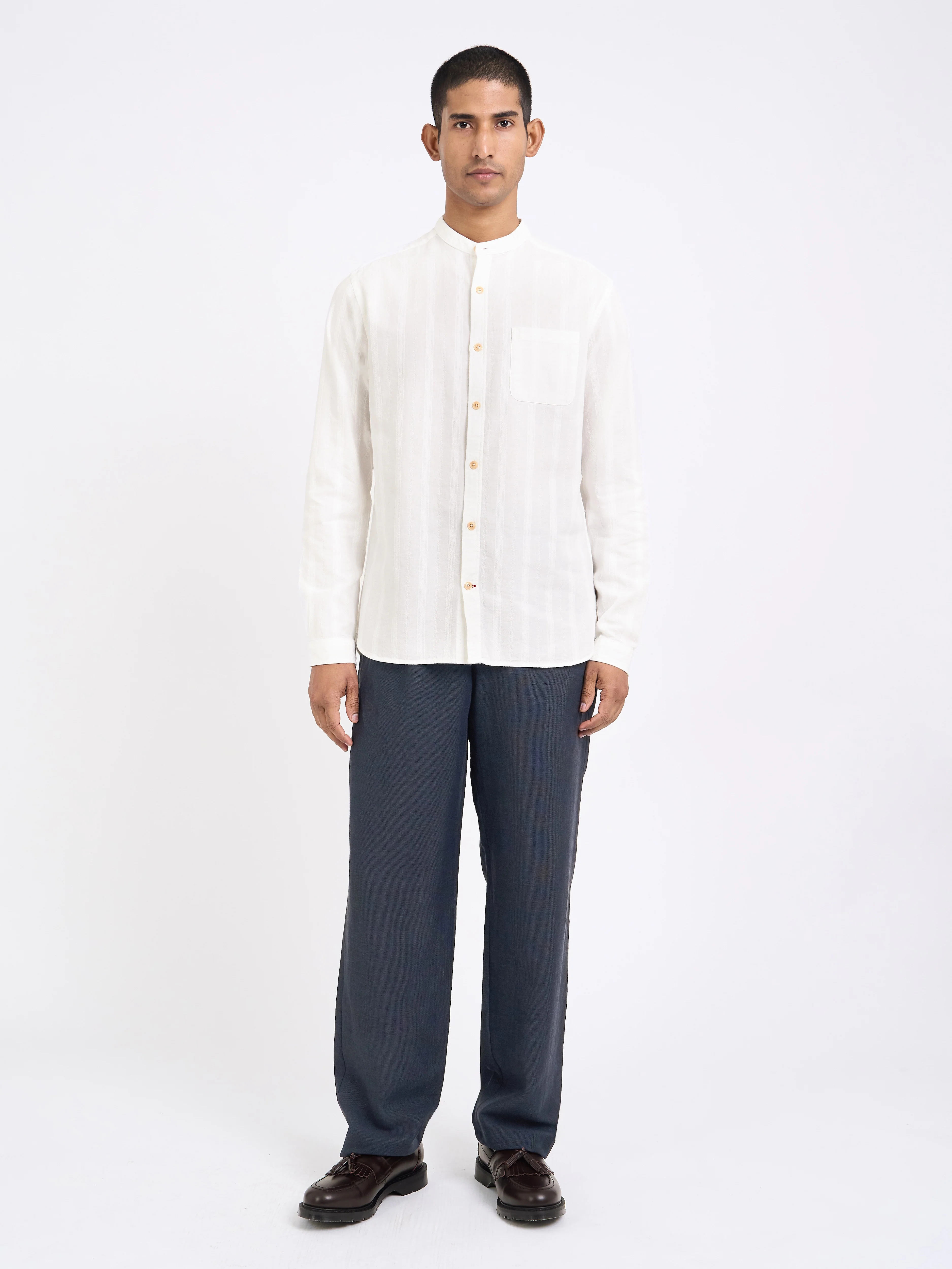 Grandad Shirt Davey White - Image 8