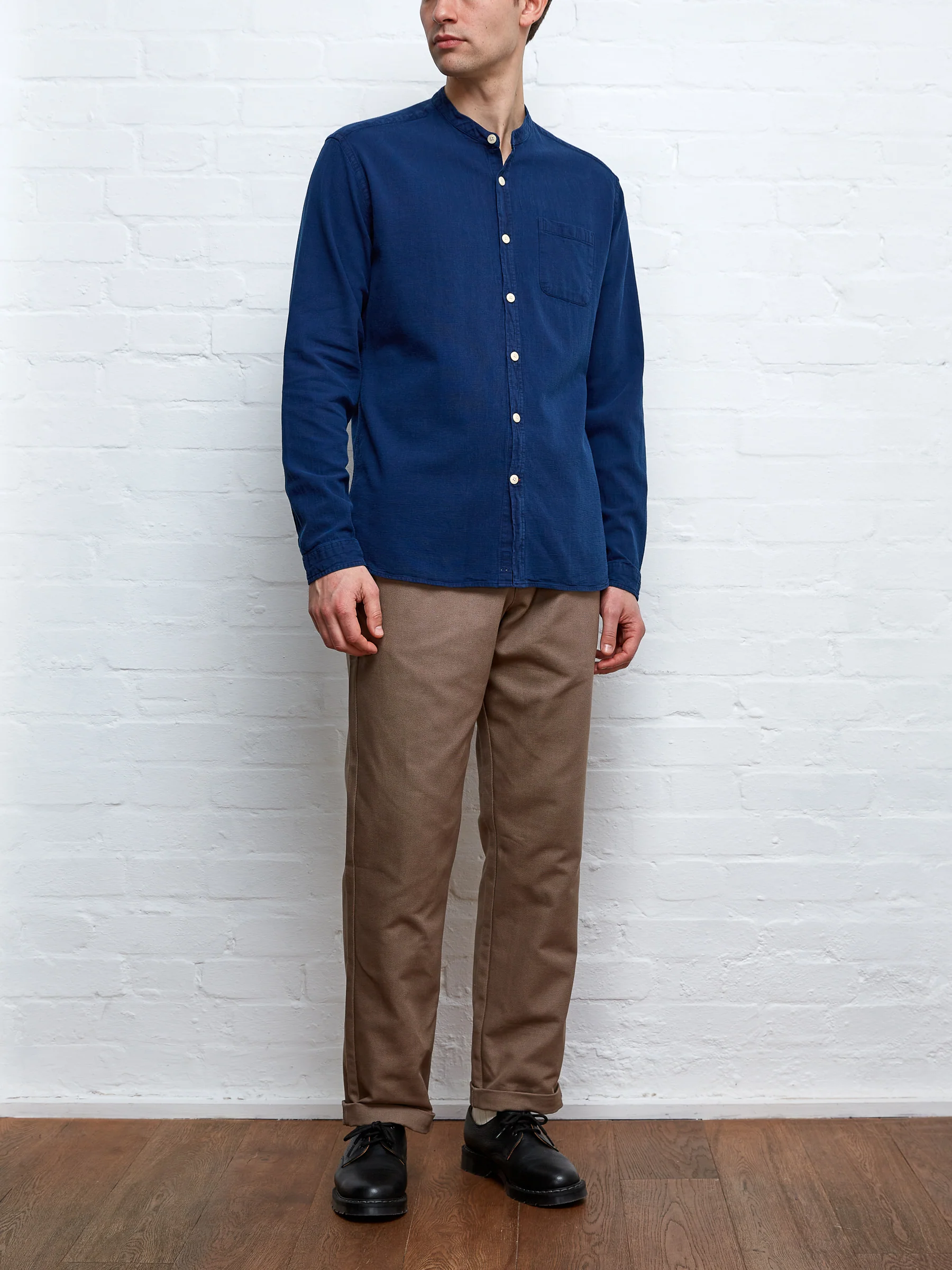 Grandad Shirt Kildale Indigo Rinse - Image 4