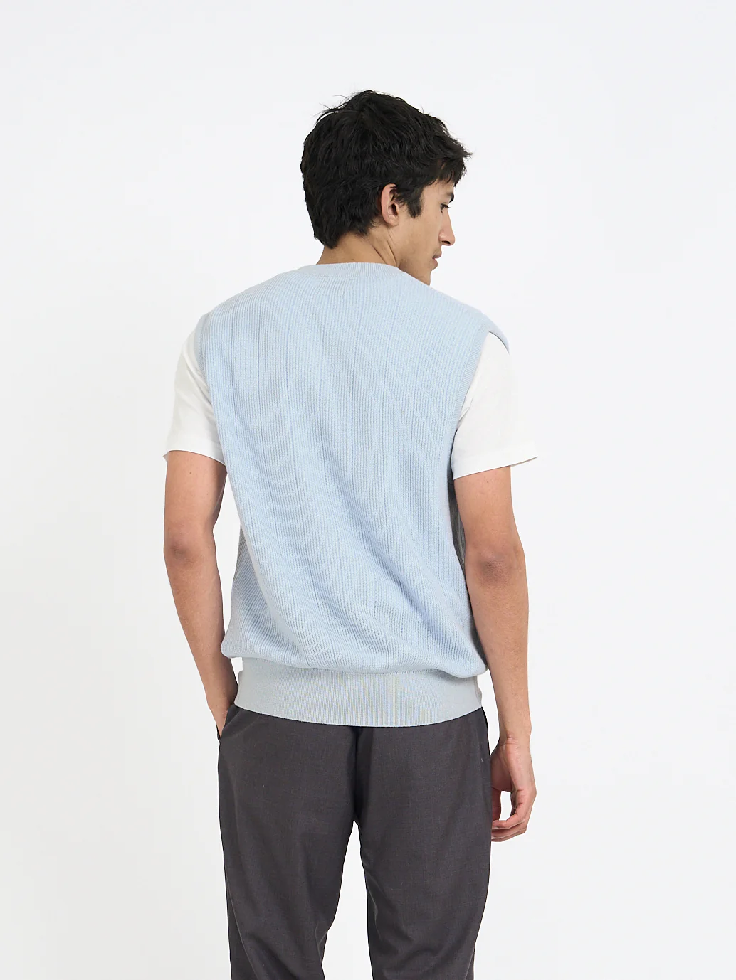 Graves V Neck Vest Overton Sky Blue - Image 3