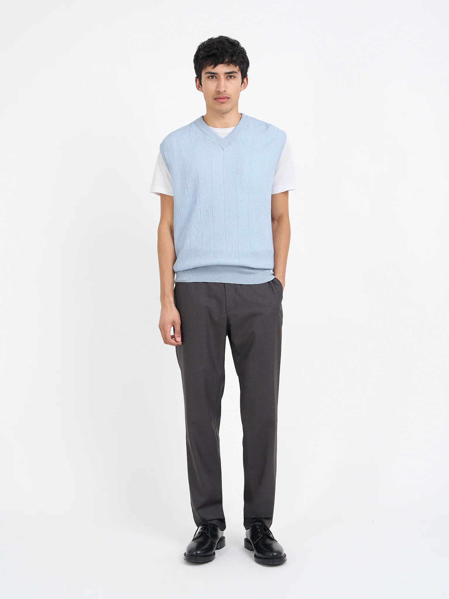 Graves V Neck Vest Overton Sky Blue - Image 6