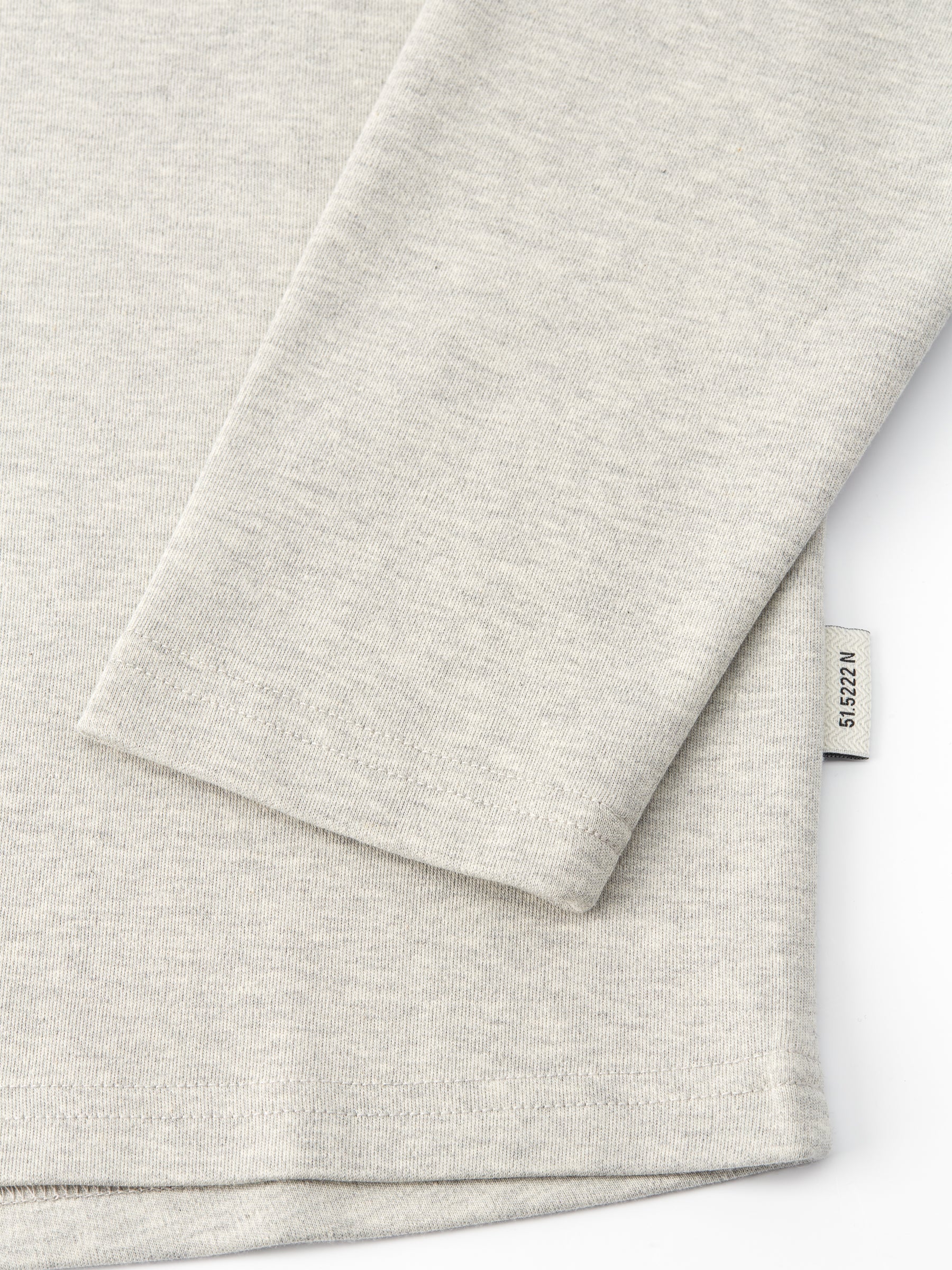 Heavy Long Sleeve Plain T-Shirt Tavistock Grey - Image 4