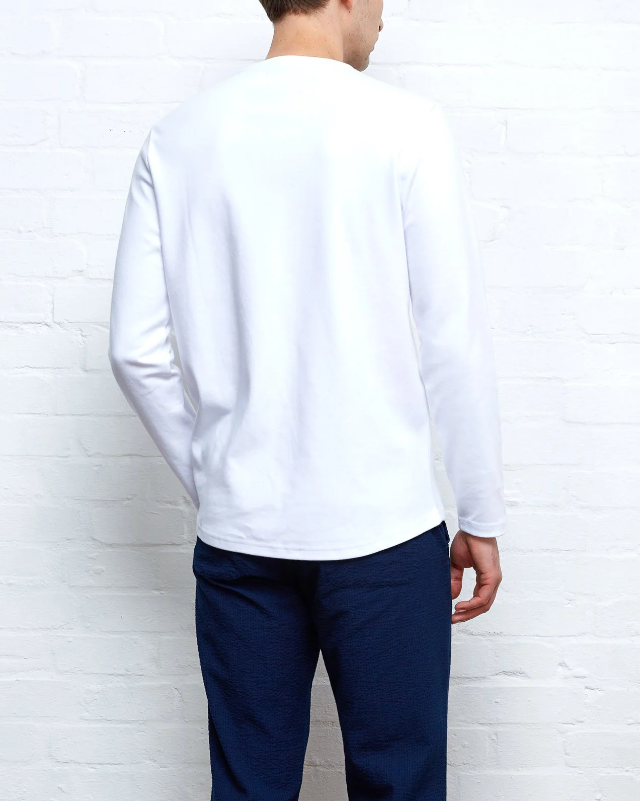 Heavy Long Sleeve Plain T-Shirt Tavistock White - Image 6