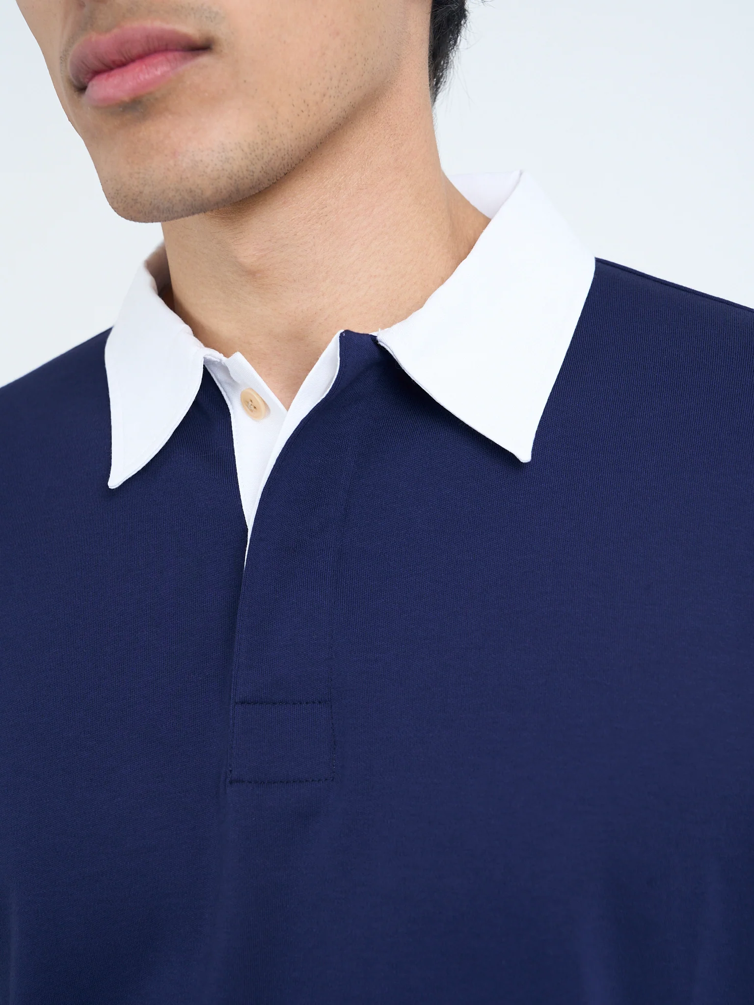 Heavy Long Sleeve Rugby Top Parton Indigo Blue - Image 4