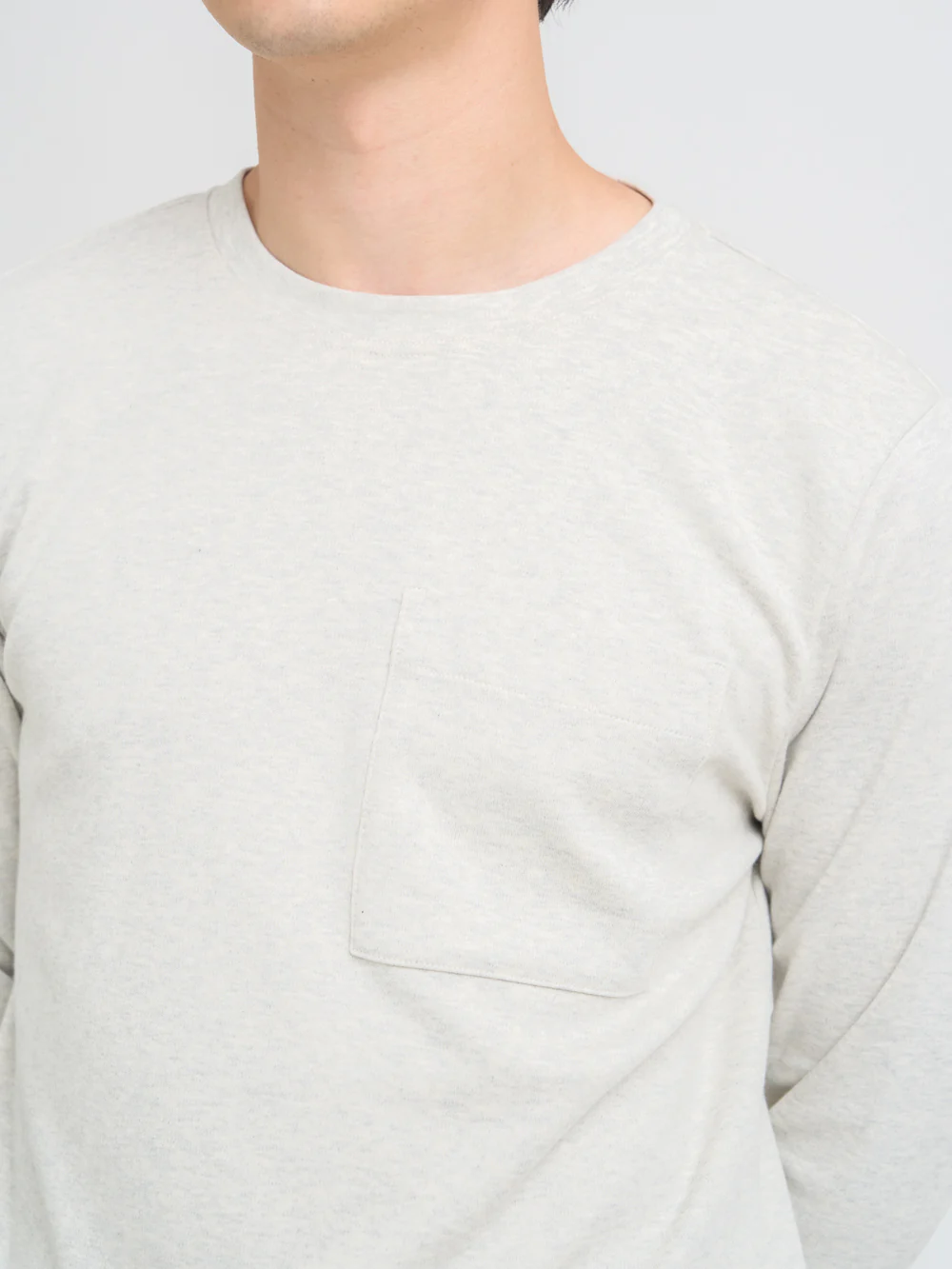 Heavy Long Sleeve T-Shirt Tavistock Oatmeal - Image 4