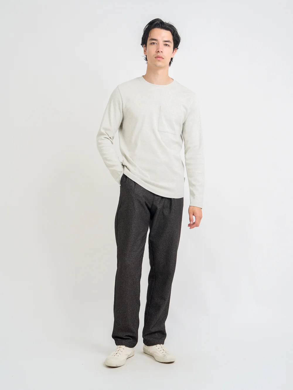 Heavy Long Sleeve T-Shirt Tavistock Oatmeal - Image 8
