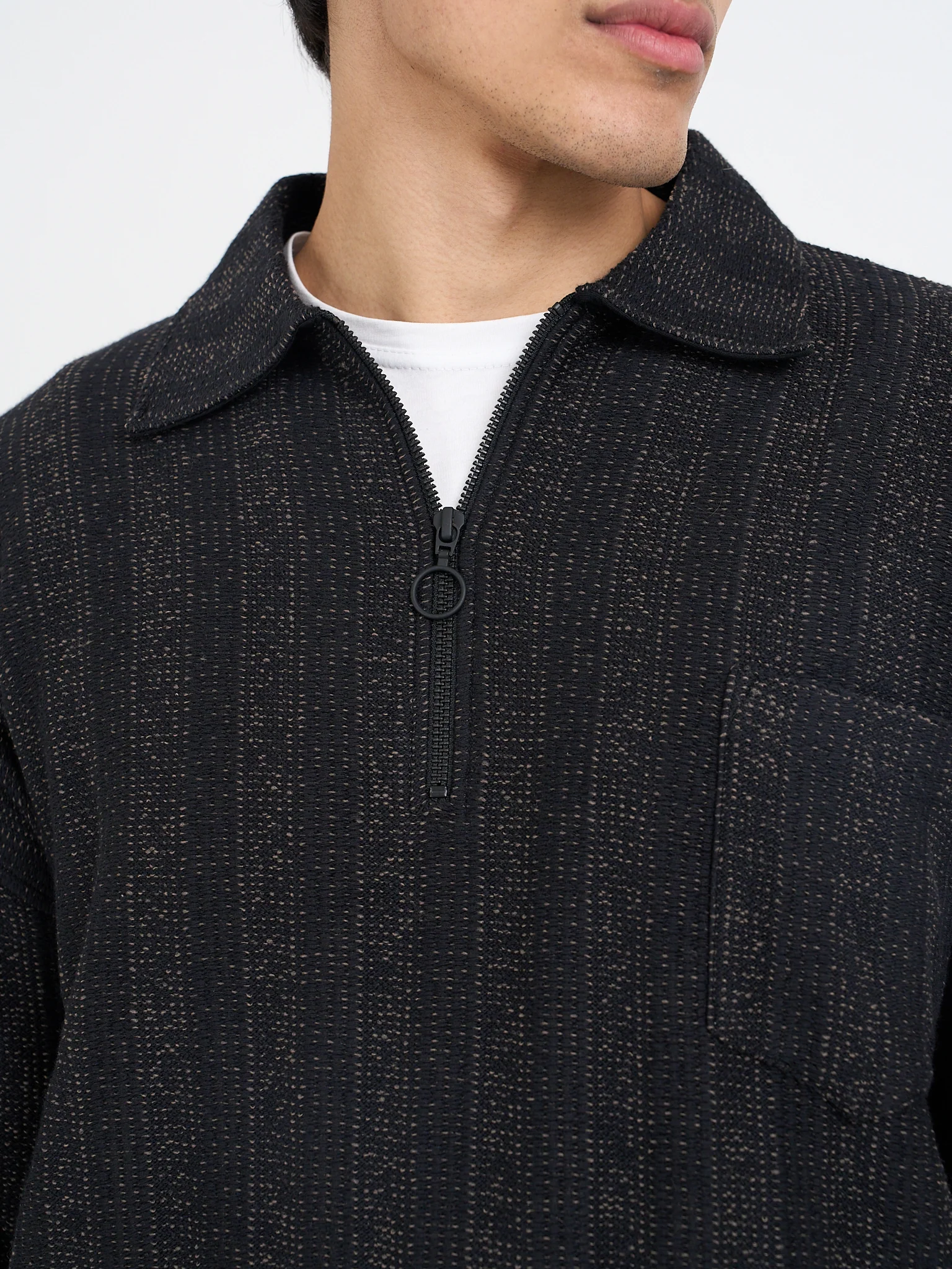 Lorimer Half Zip Sweatshirt Glover Black - Image 4
