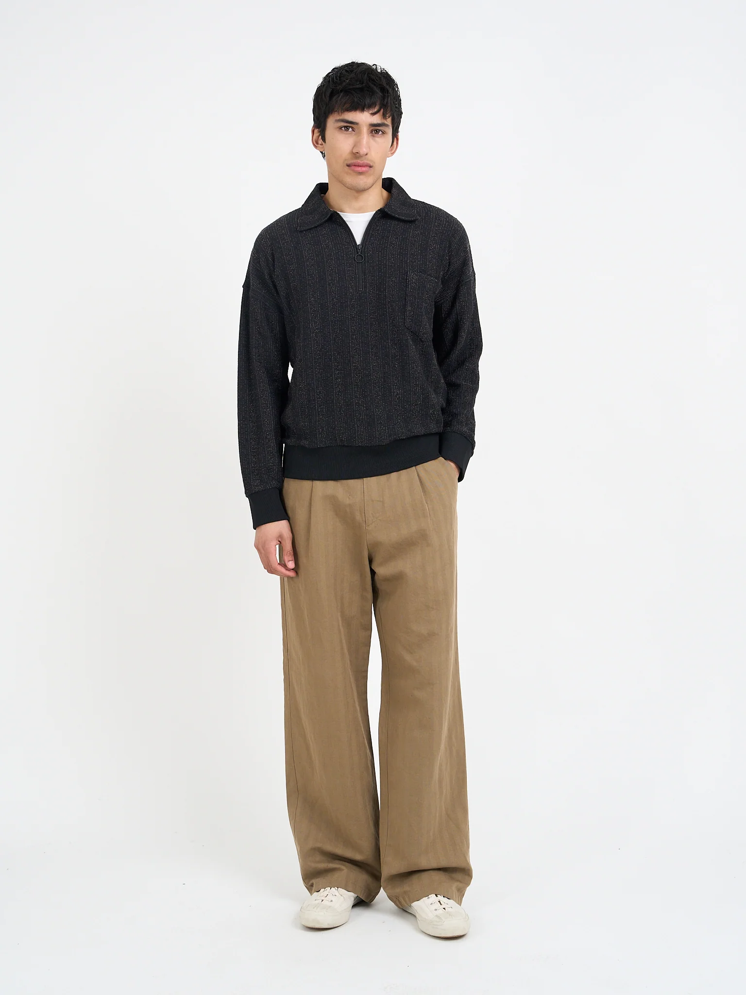 Lorimer Half Zip Sweatshirt Glover Black - Image 7