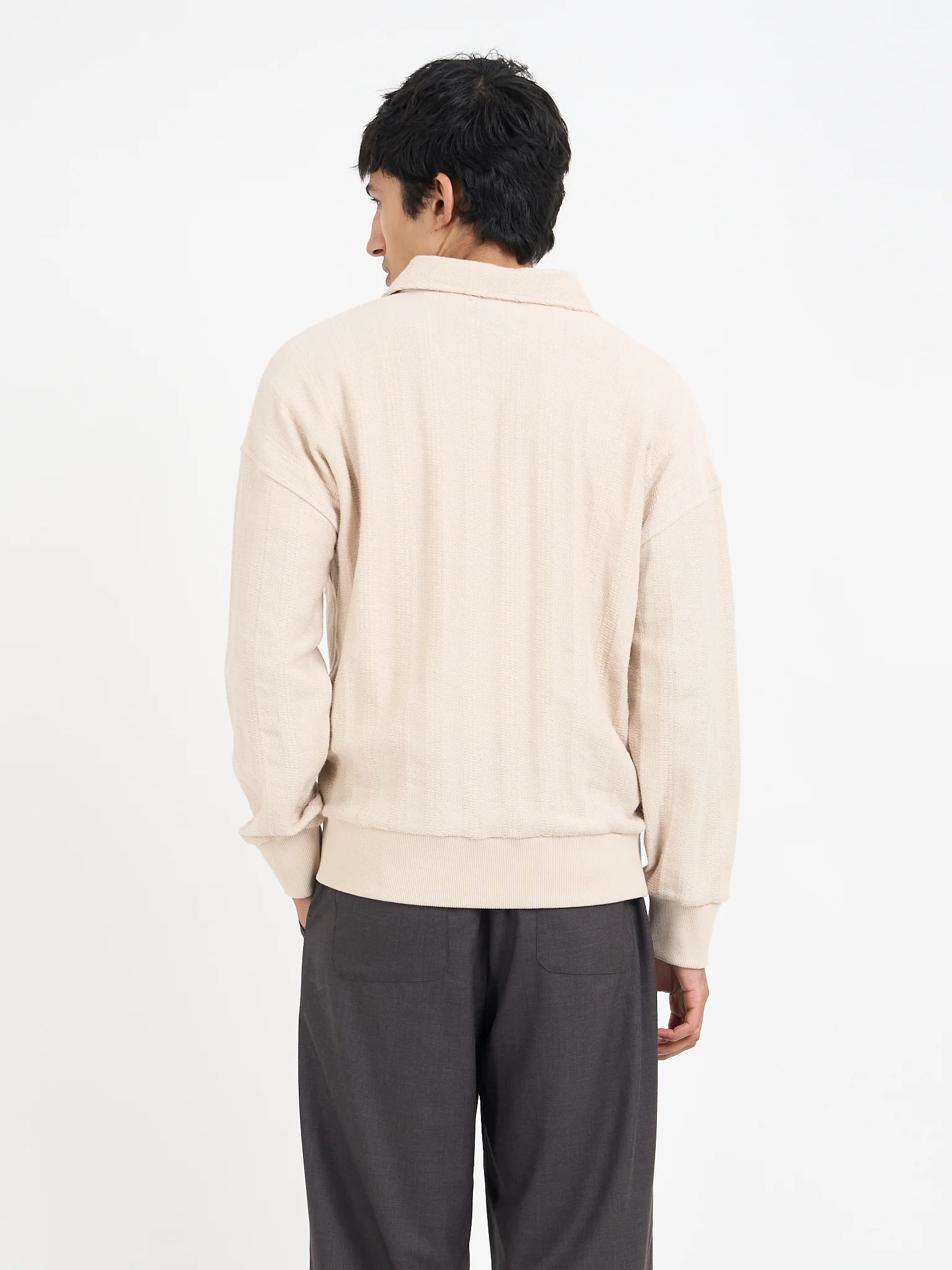 Lorimer Half Zip Sweatshirt Glover Cream - Image 3