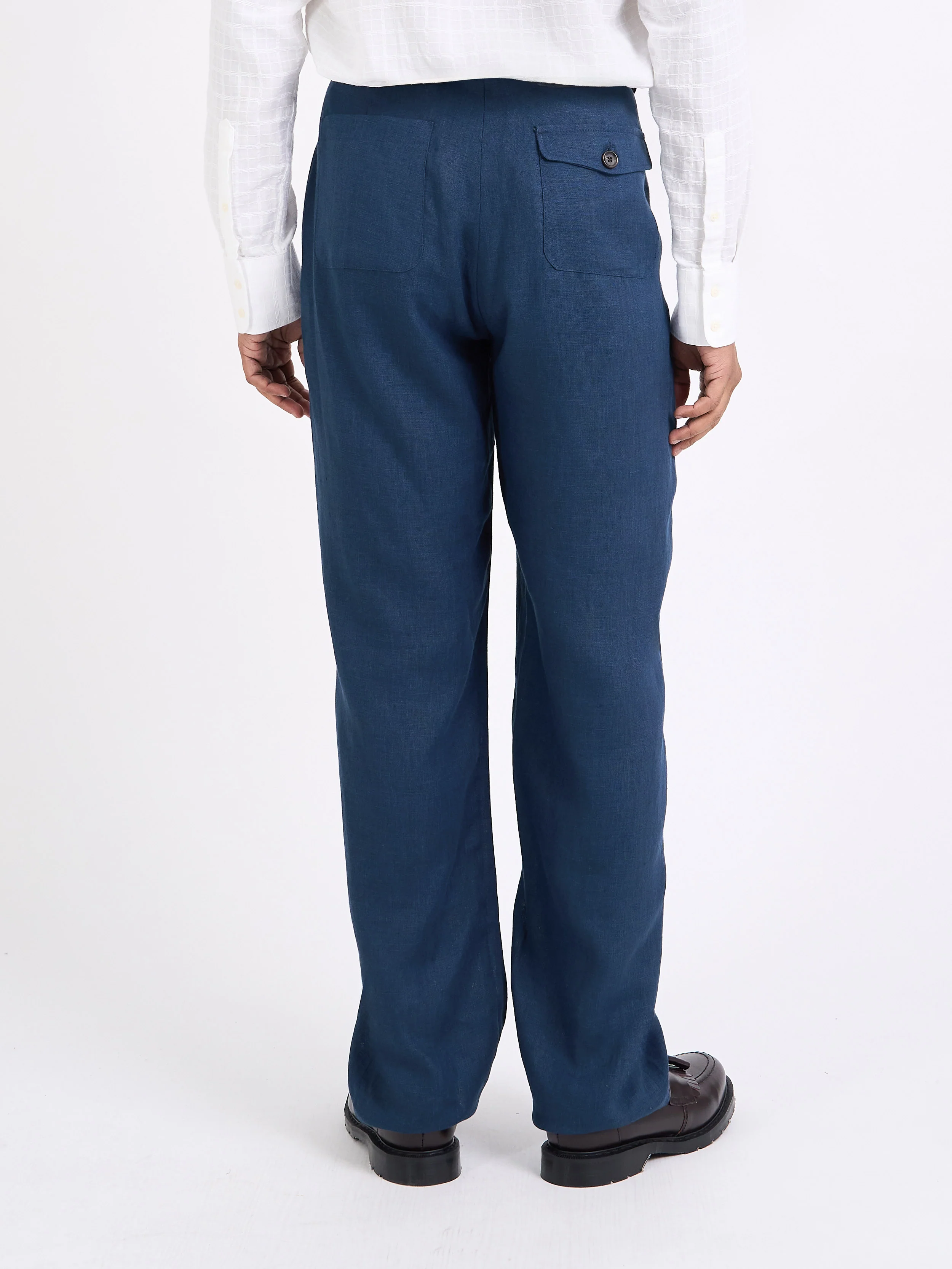 Morton Pleated Trousers Coney Navy - Image 3