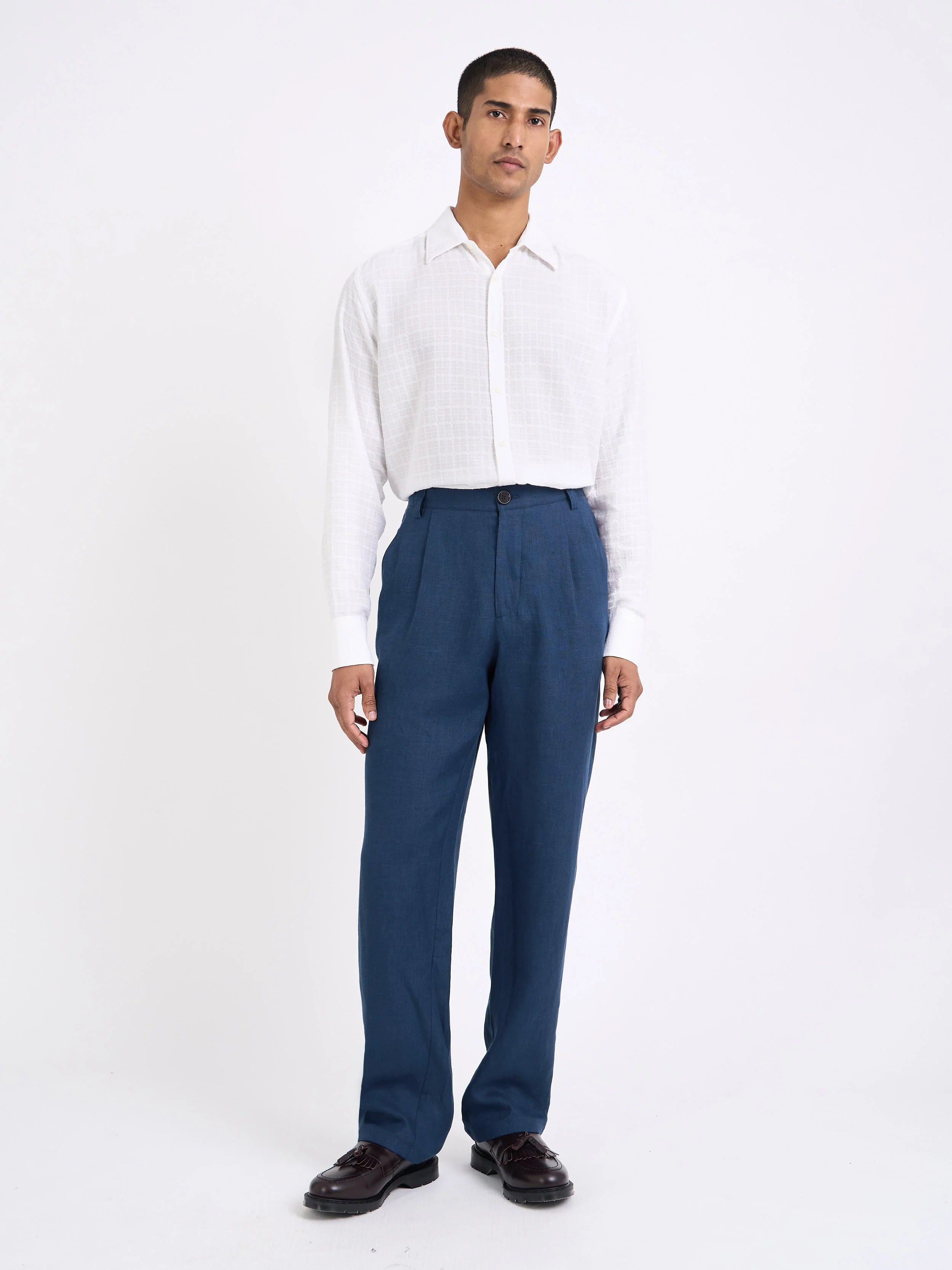 Morton Pleated Trousers Coney Navy - Image 7