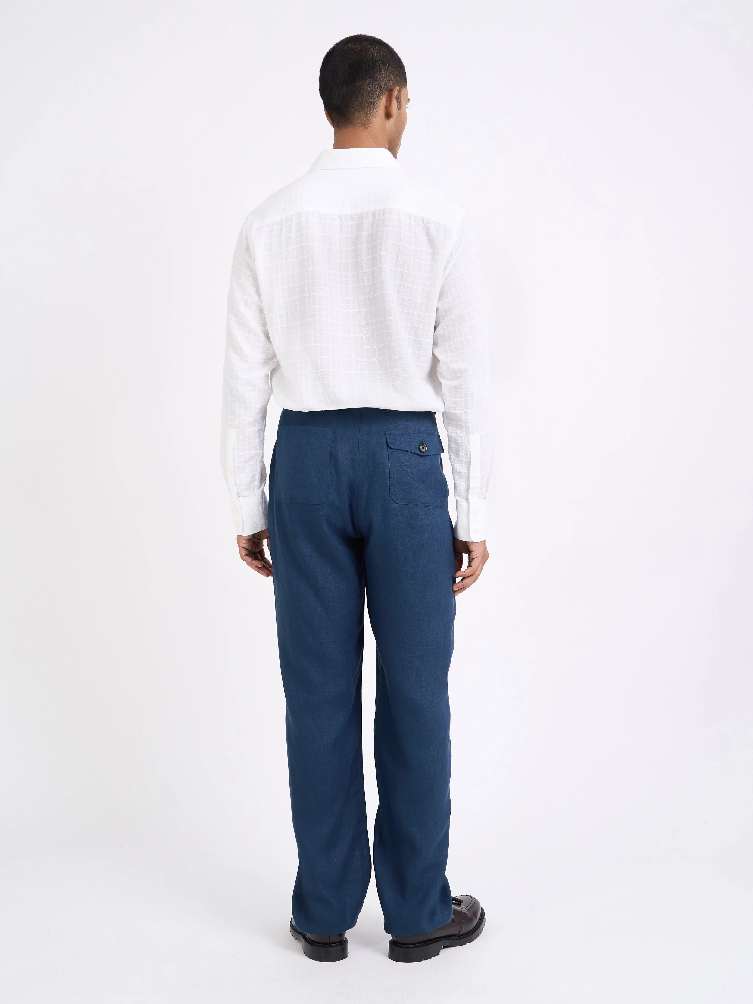 Morton Pleated Trousers Coney Navy - Image 8