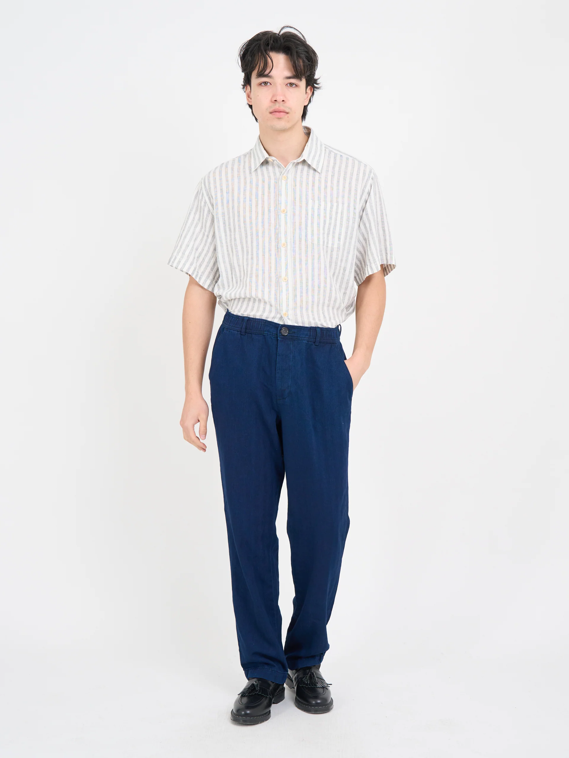 Morton Pleated Trousers Faye Indigo Blue - Image 3