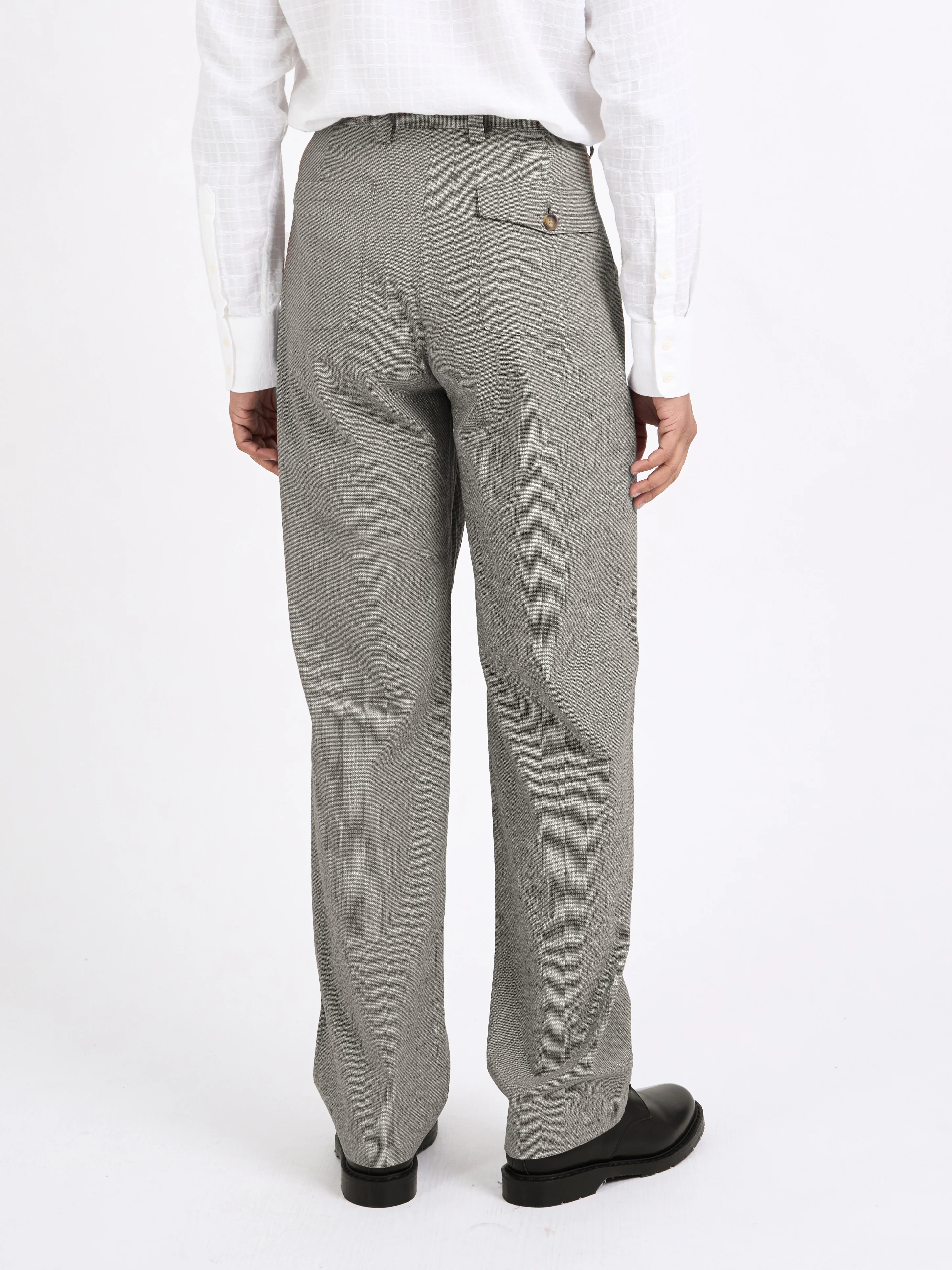 Morton Pleated Trousers Jensen Brown/White - Image 3