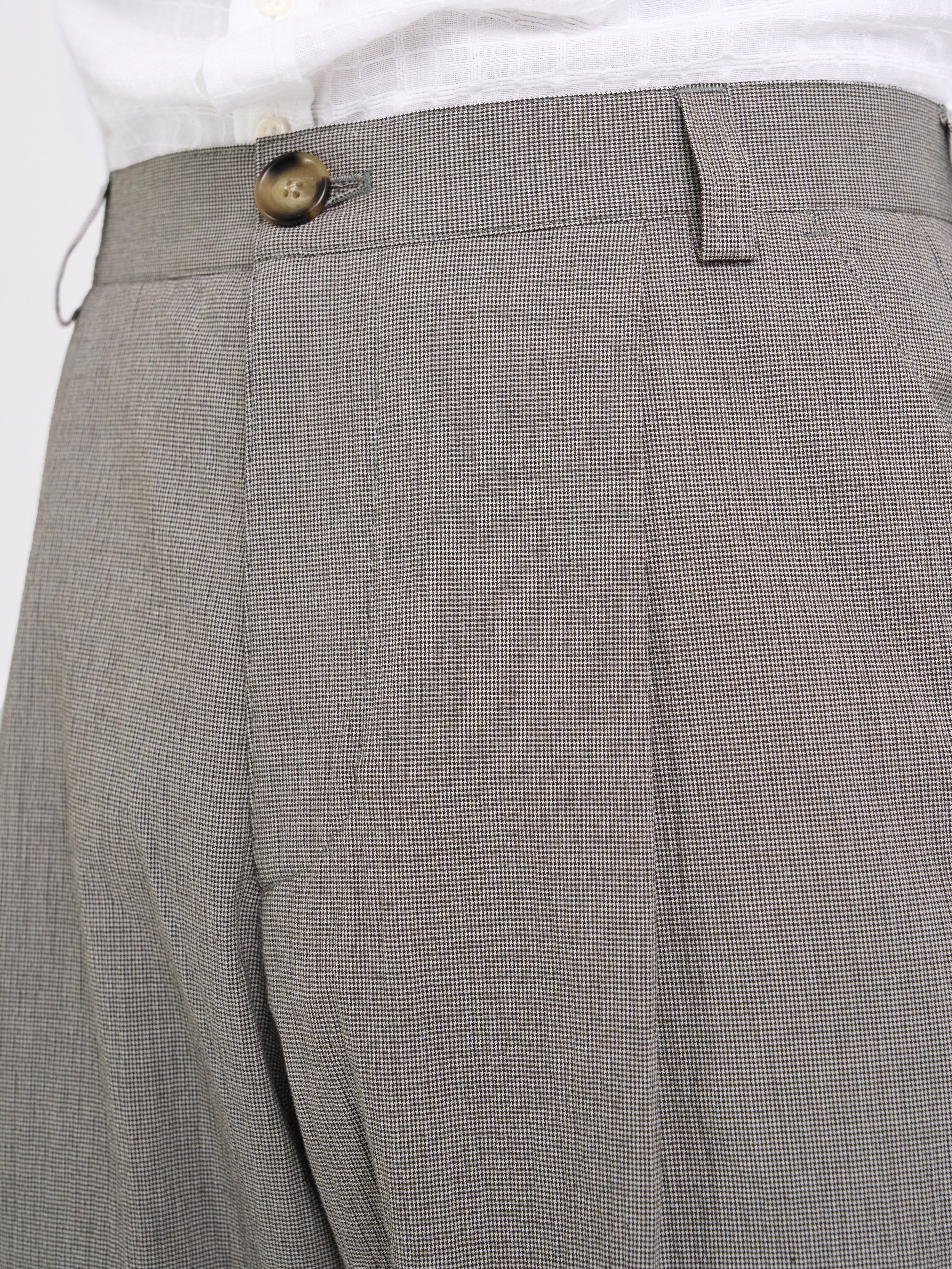 Morton Pleated Trousers Jensen Brown/White - Image 4