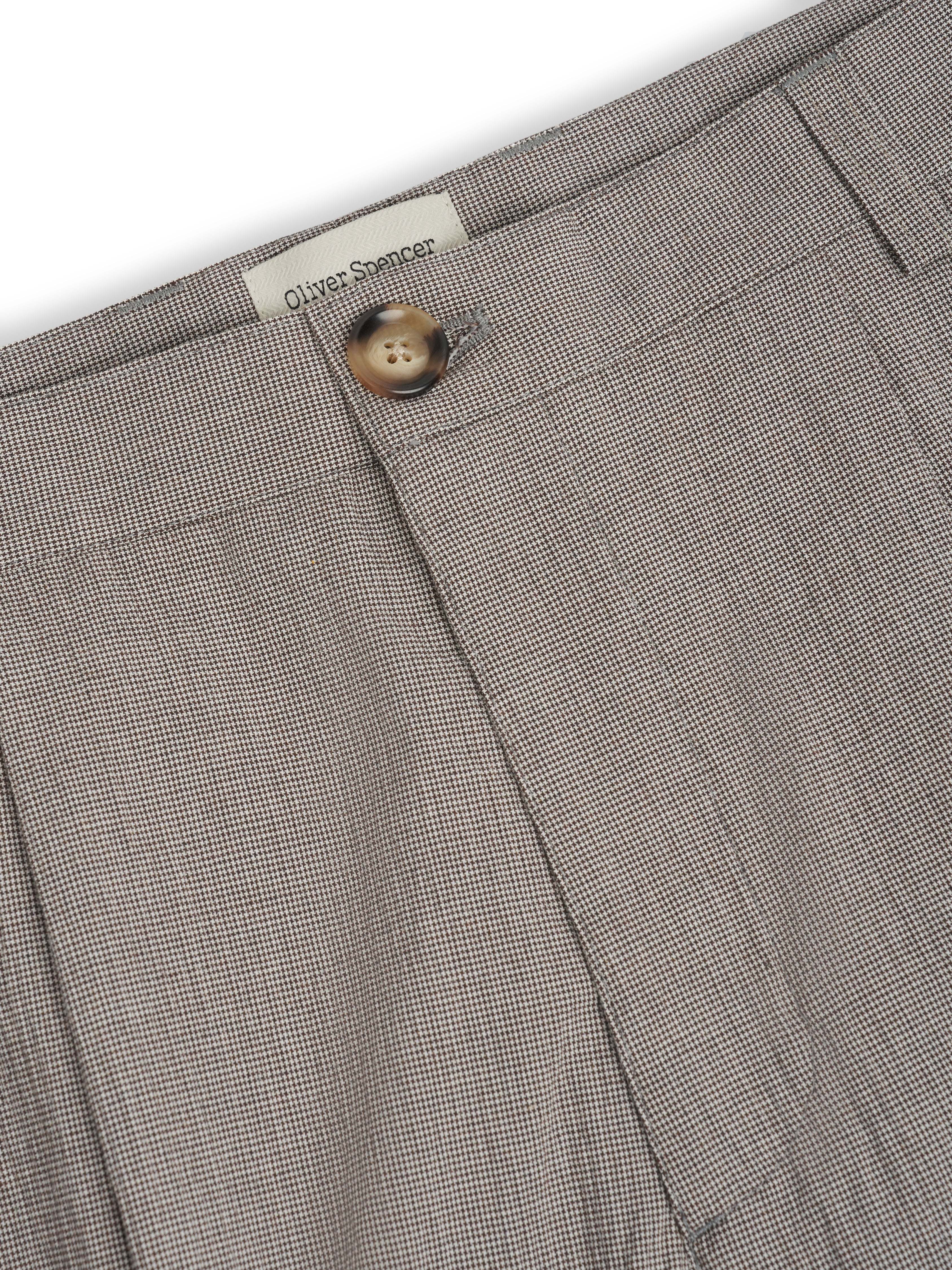 Morton Pleated Trousers Jensen Brown/White - Image 5
