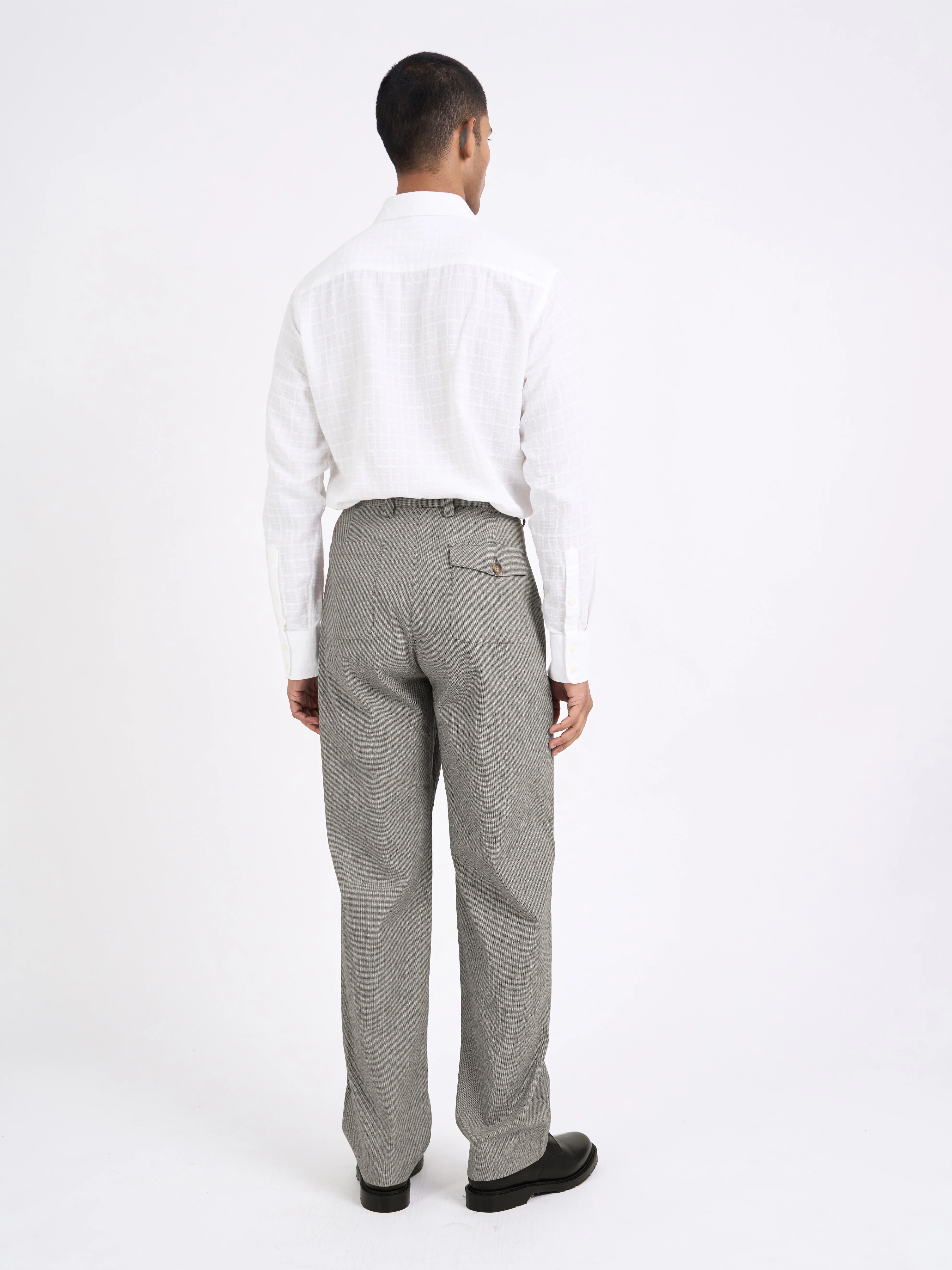 Morton Pleated Trousers Jensen Brown/White - Image 7