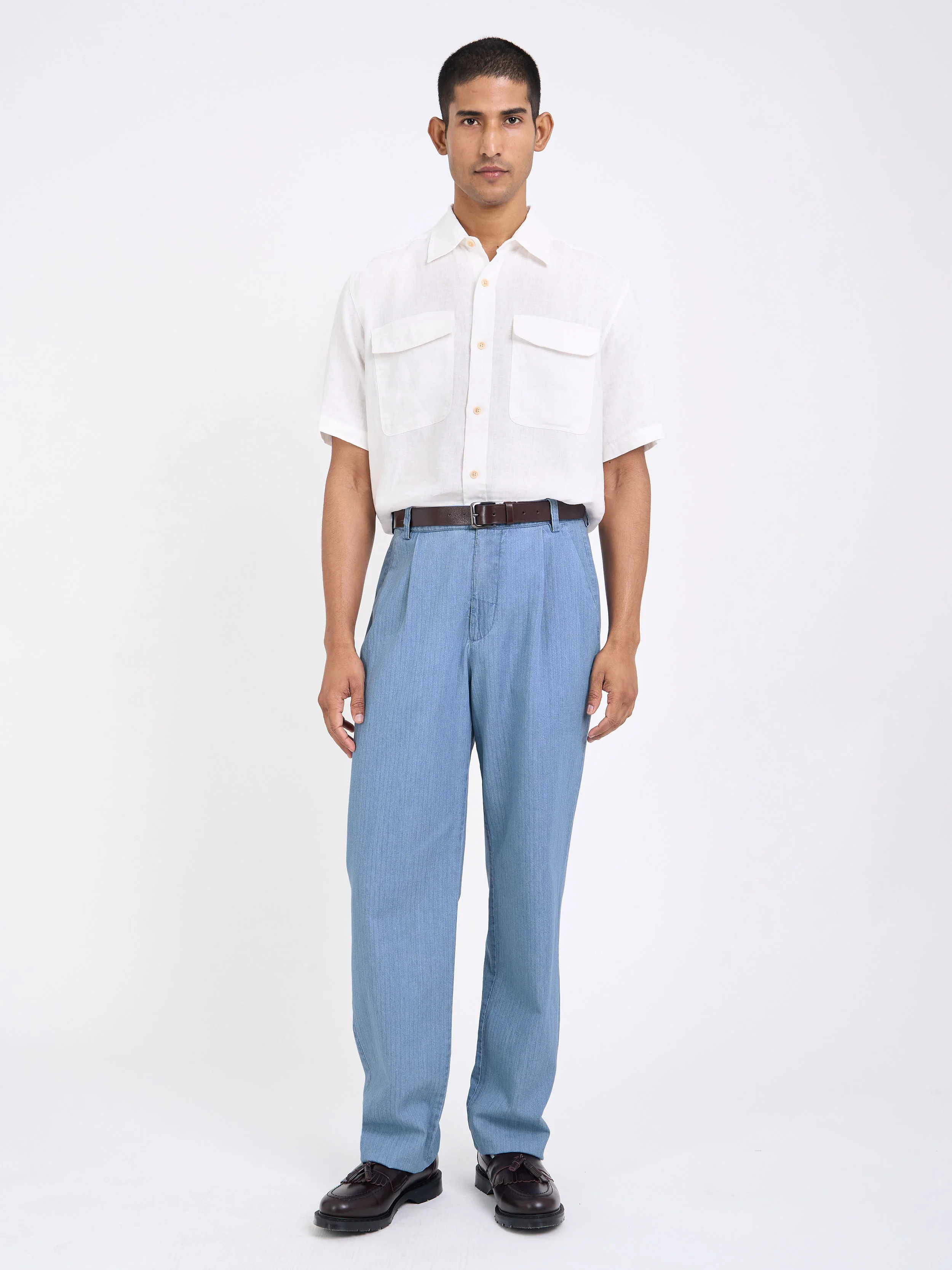 Morton Pleated Trousers Marden Indigo - Image 8
