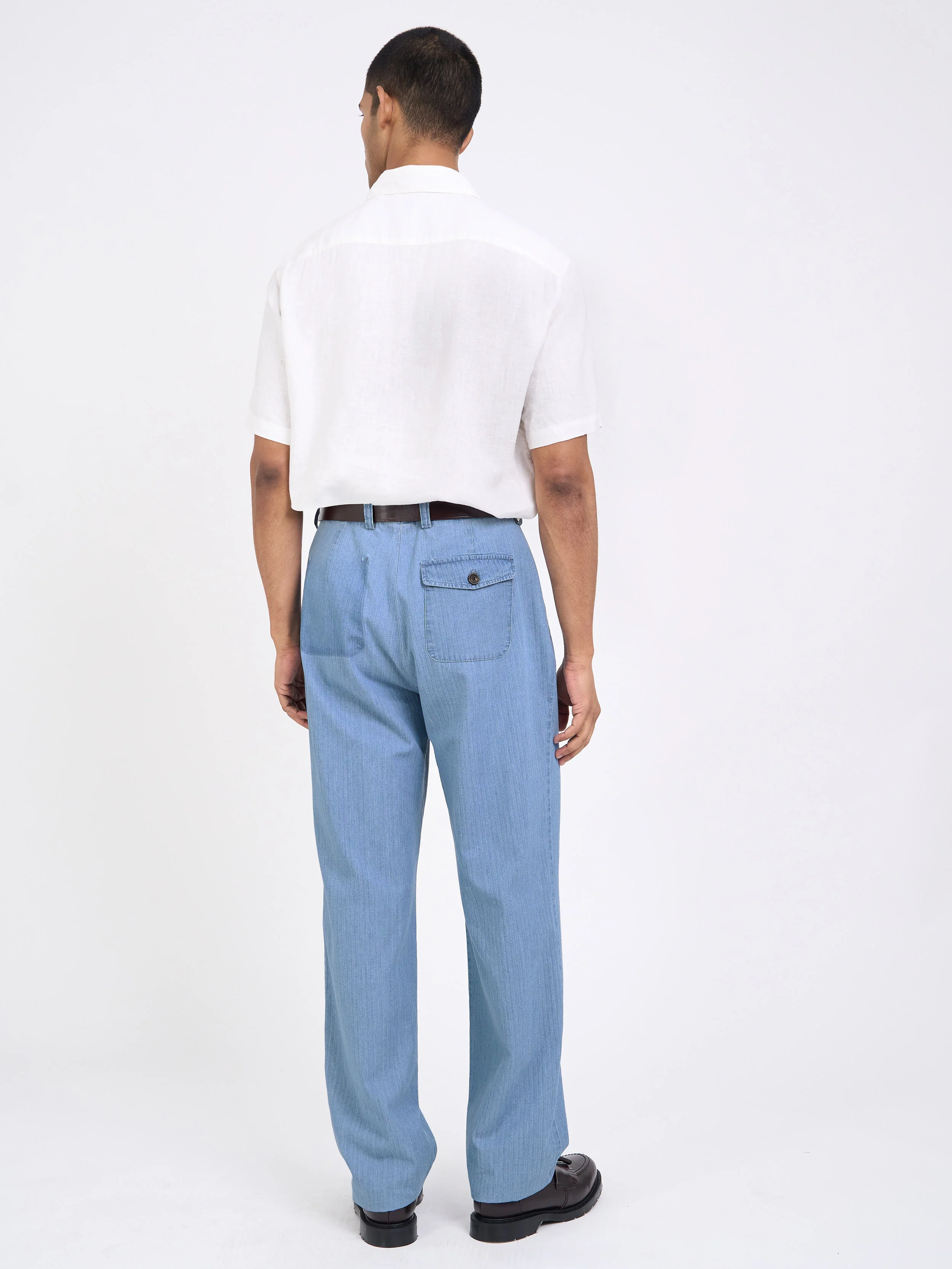Morton Pleated Trousers Marden Indigo - Image 9