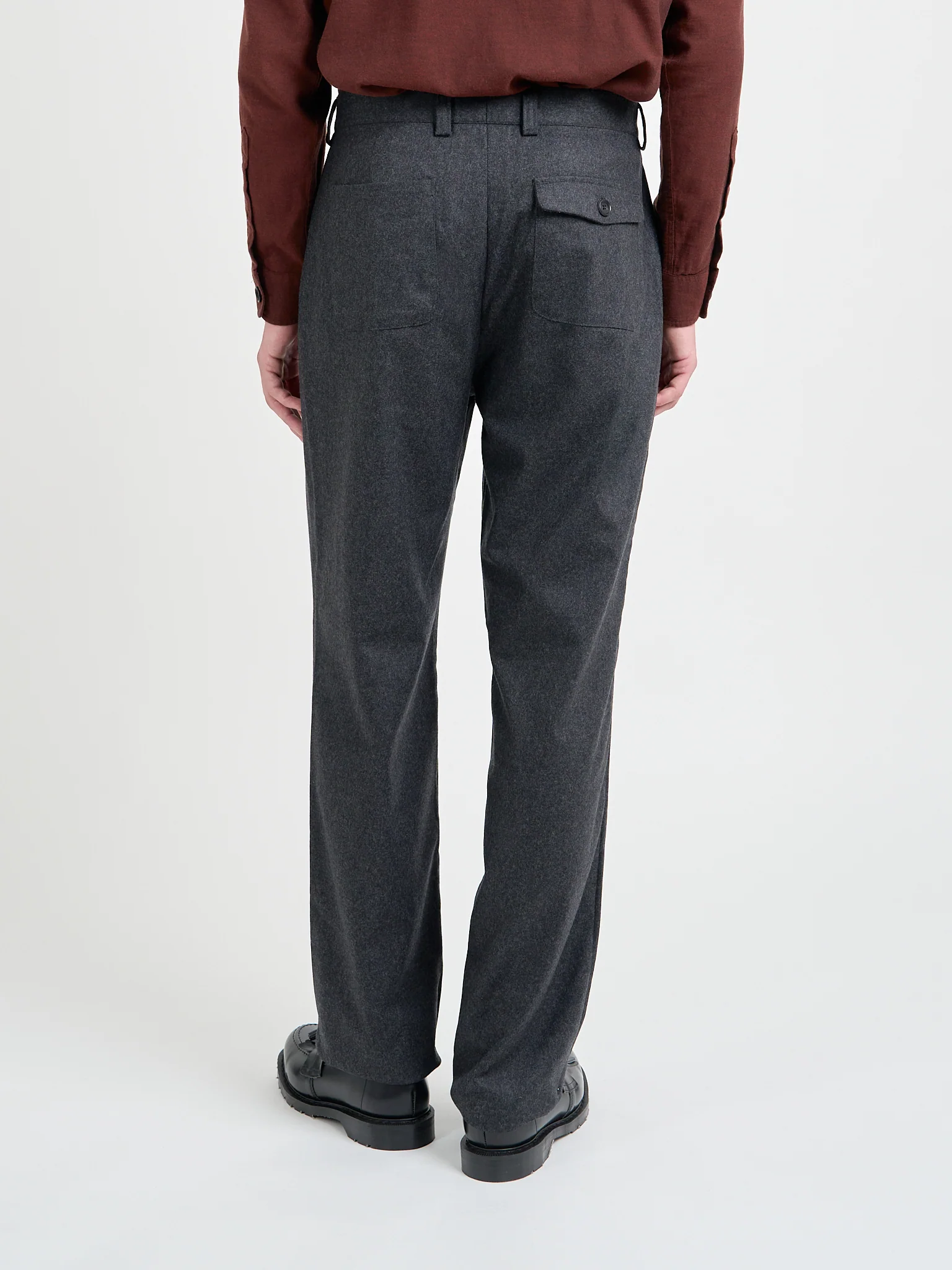 Morton Pleated Trousers Richards Charcoal - Image 3