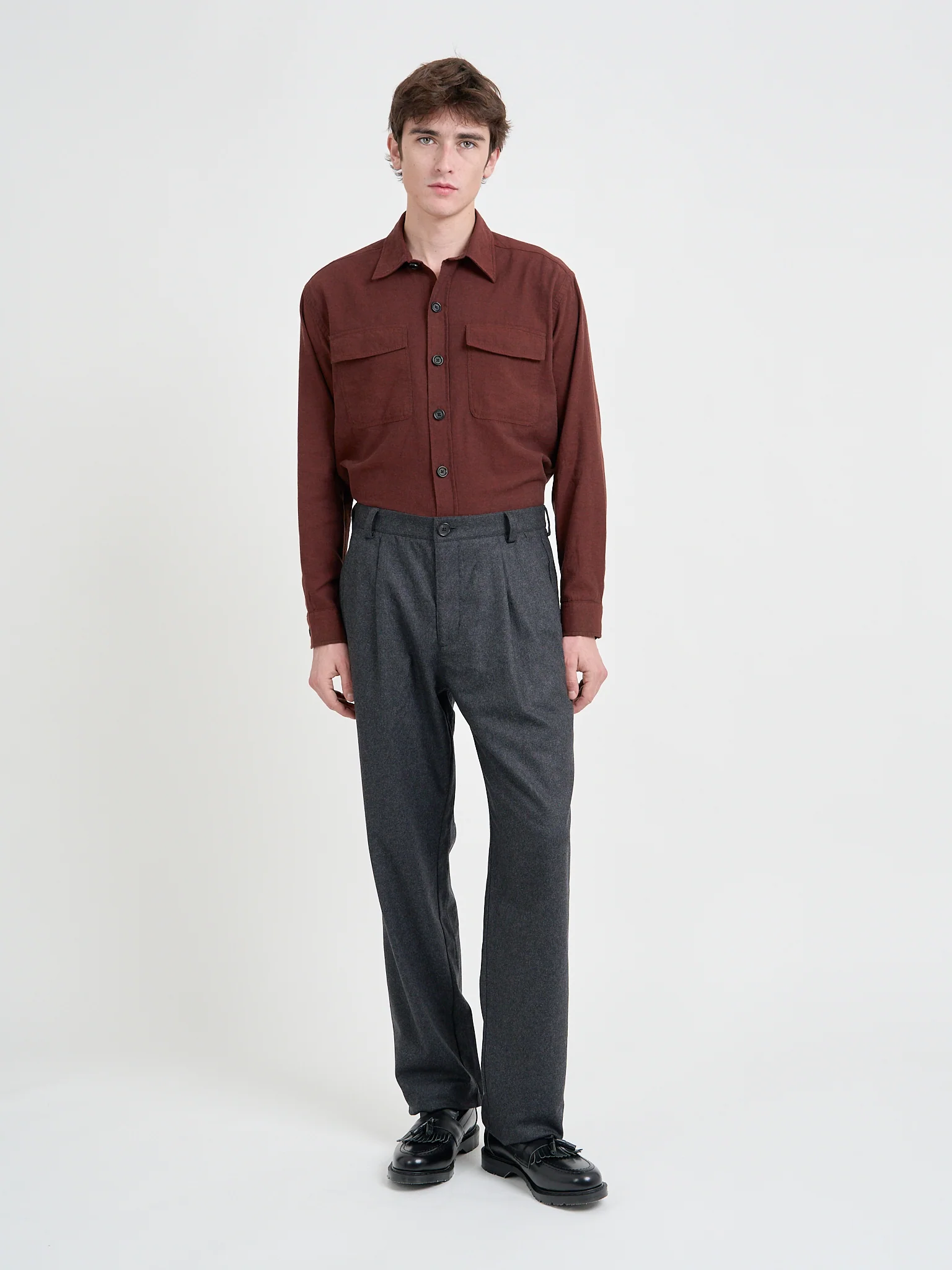 Morton Pleated Trousers Richards Charcoal - Image 7