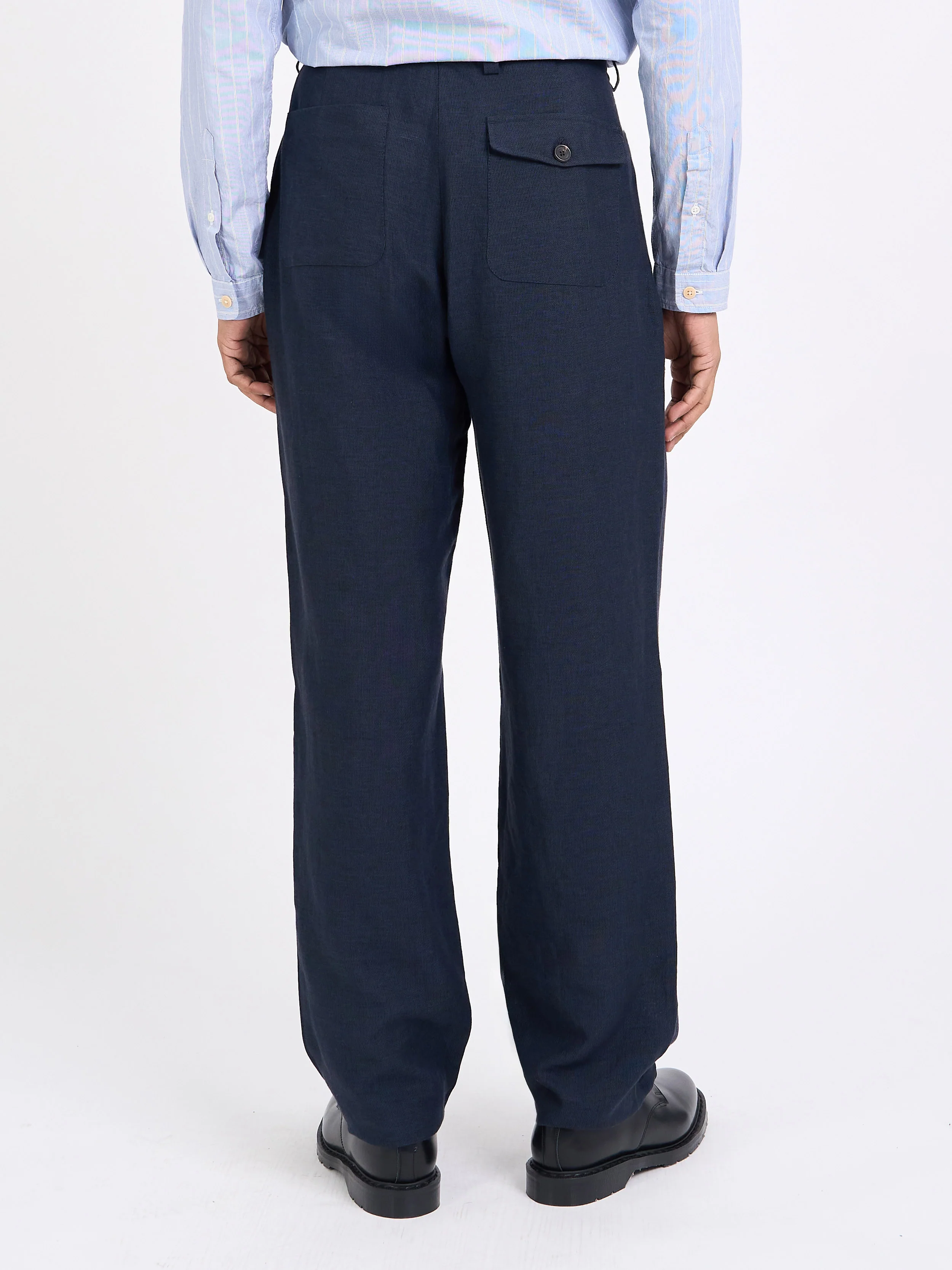 Morton Pleated Trousers Silman Navy - Image 3