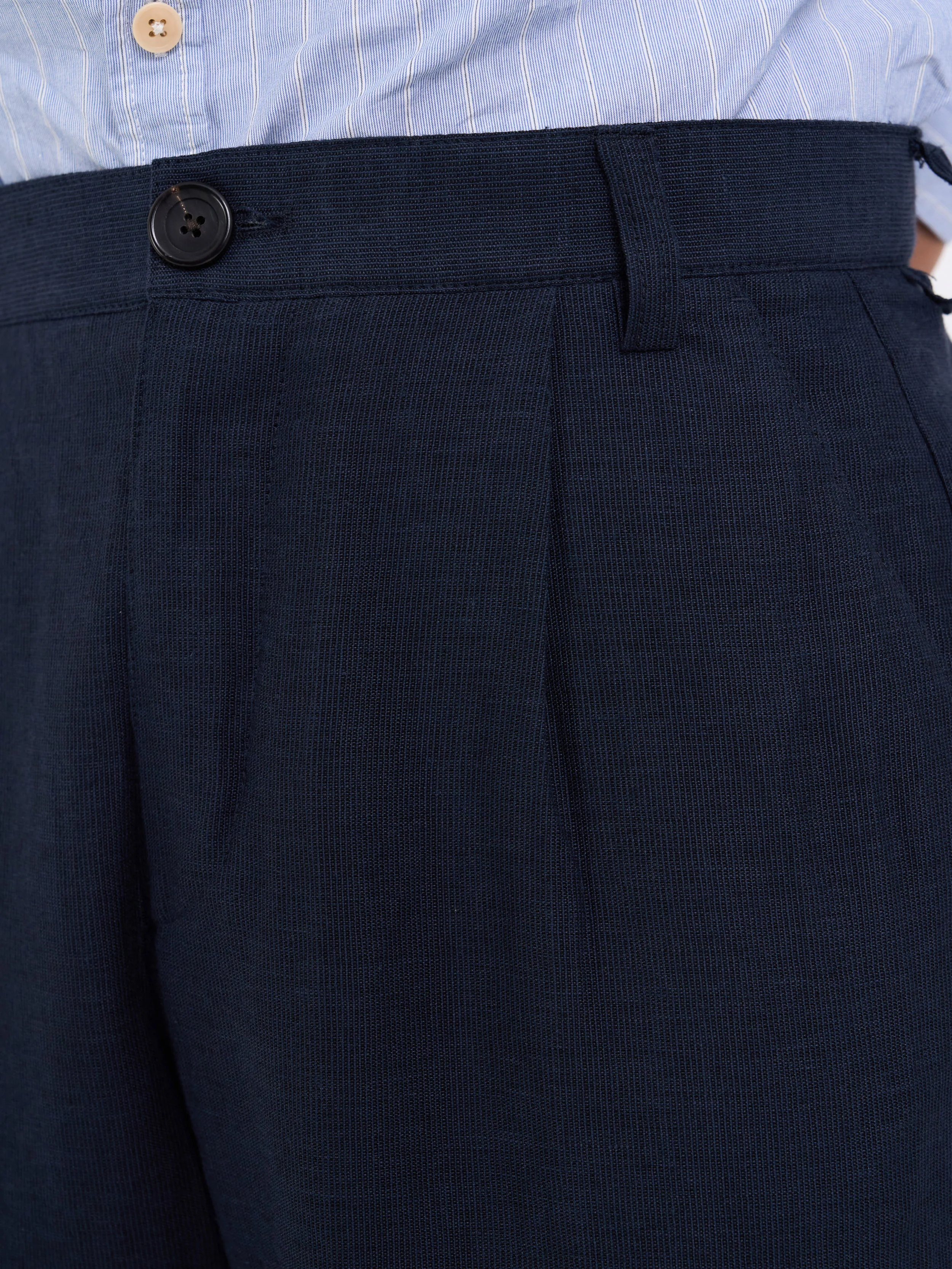 Morton Pleated Trousers Silman Navy - Image 4