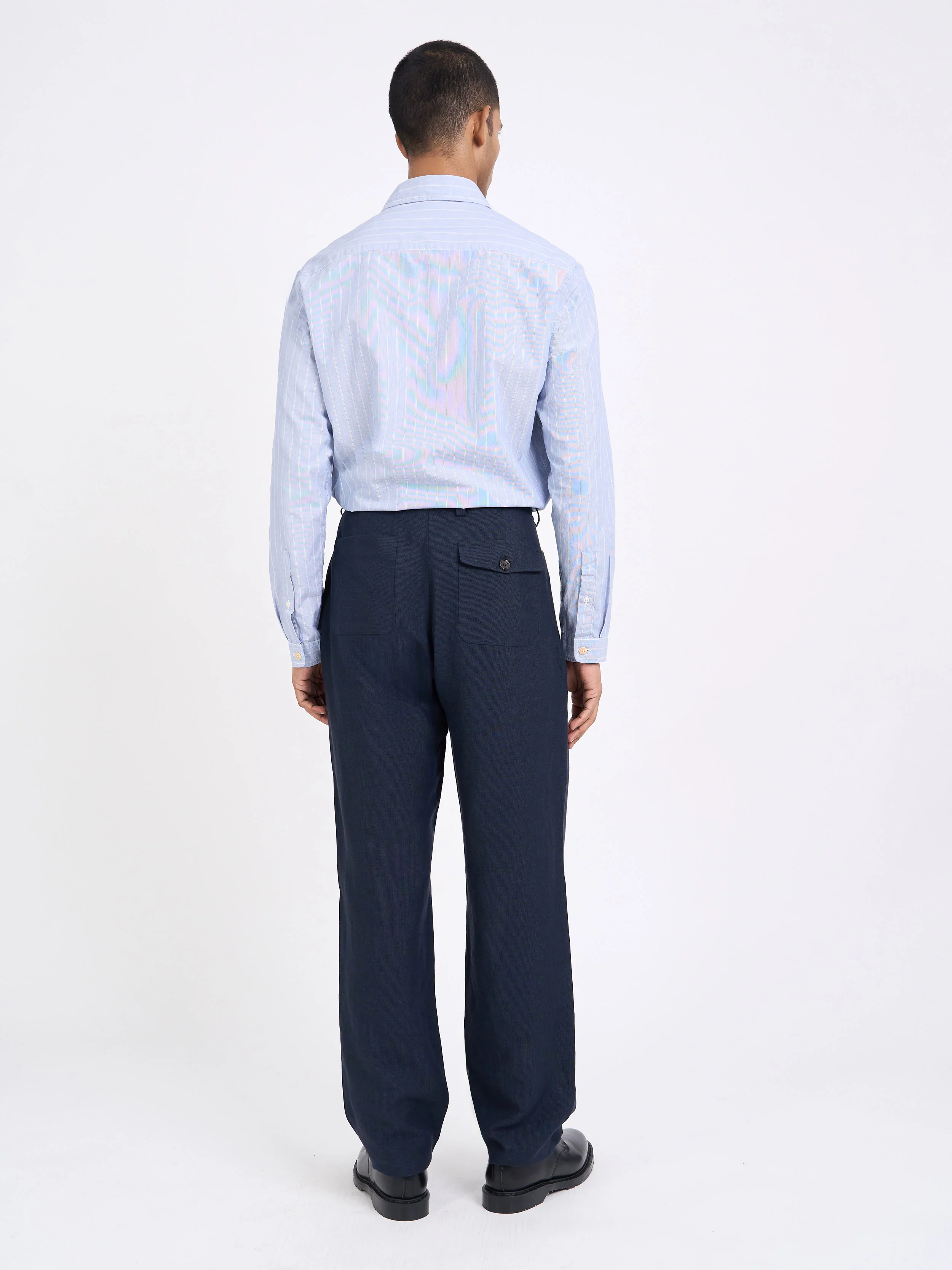 Morton Pleated Trousers Silman Navy - Image 8