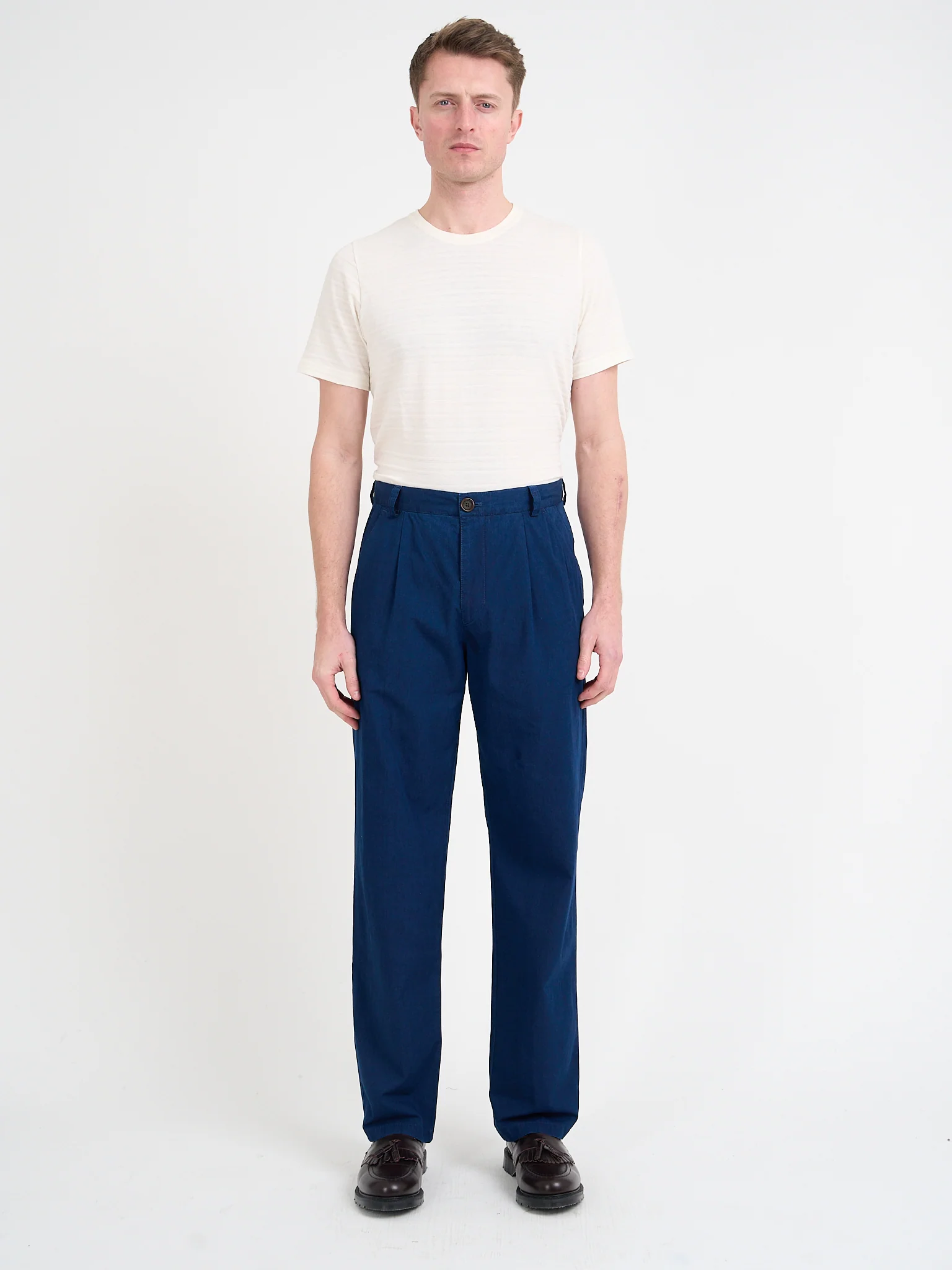 Morton Pleated Trousers Wylie Indigo Rinse - Image 8