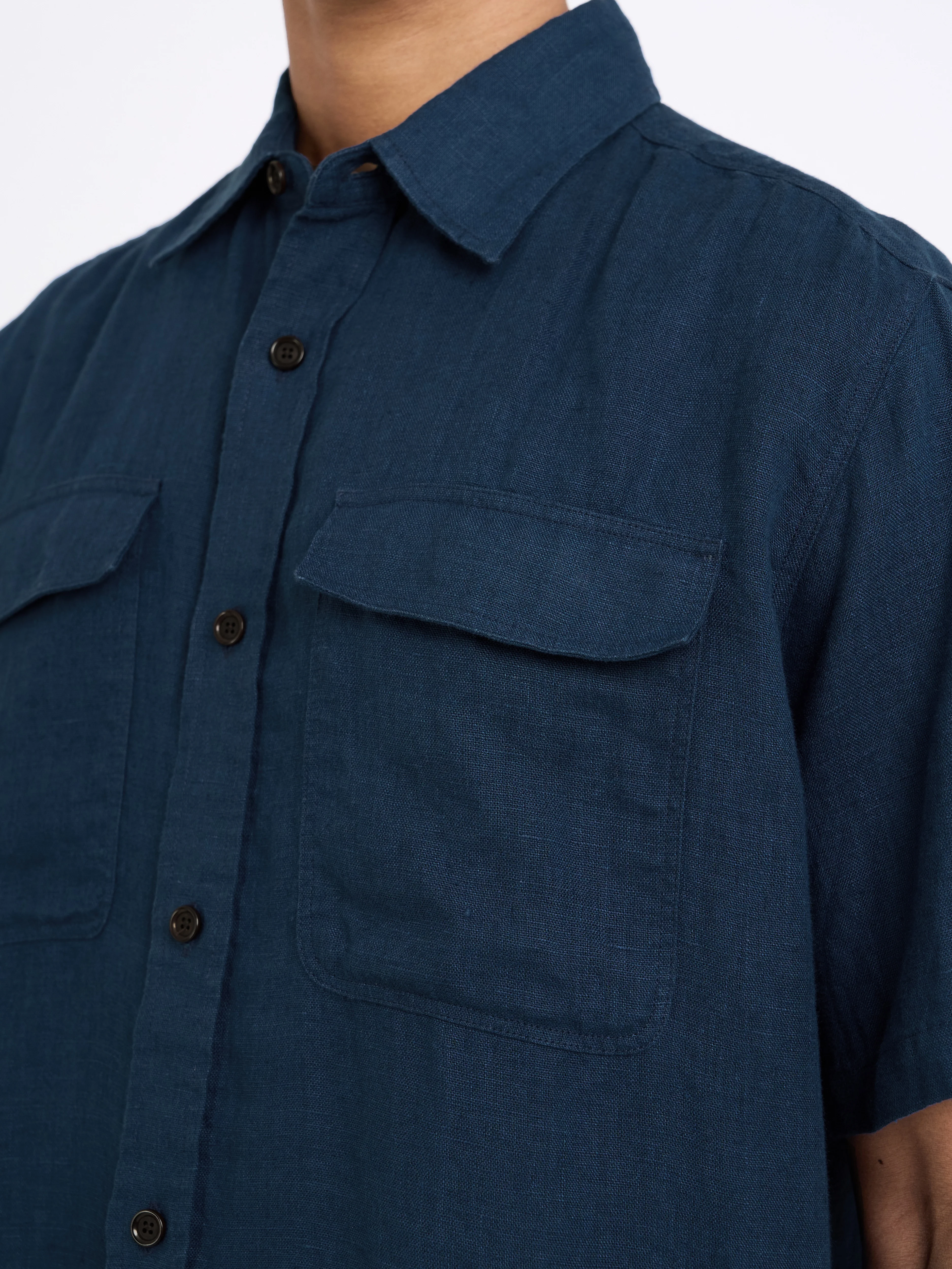 Penryn Short Sleeve Shirt (Loose Fit) Coney Navy - Image 4