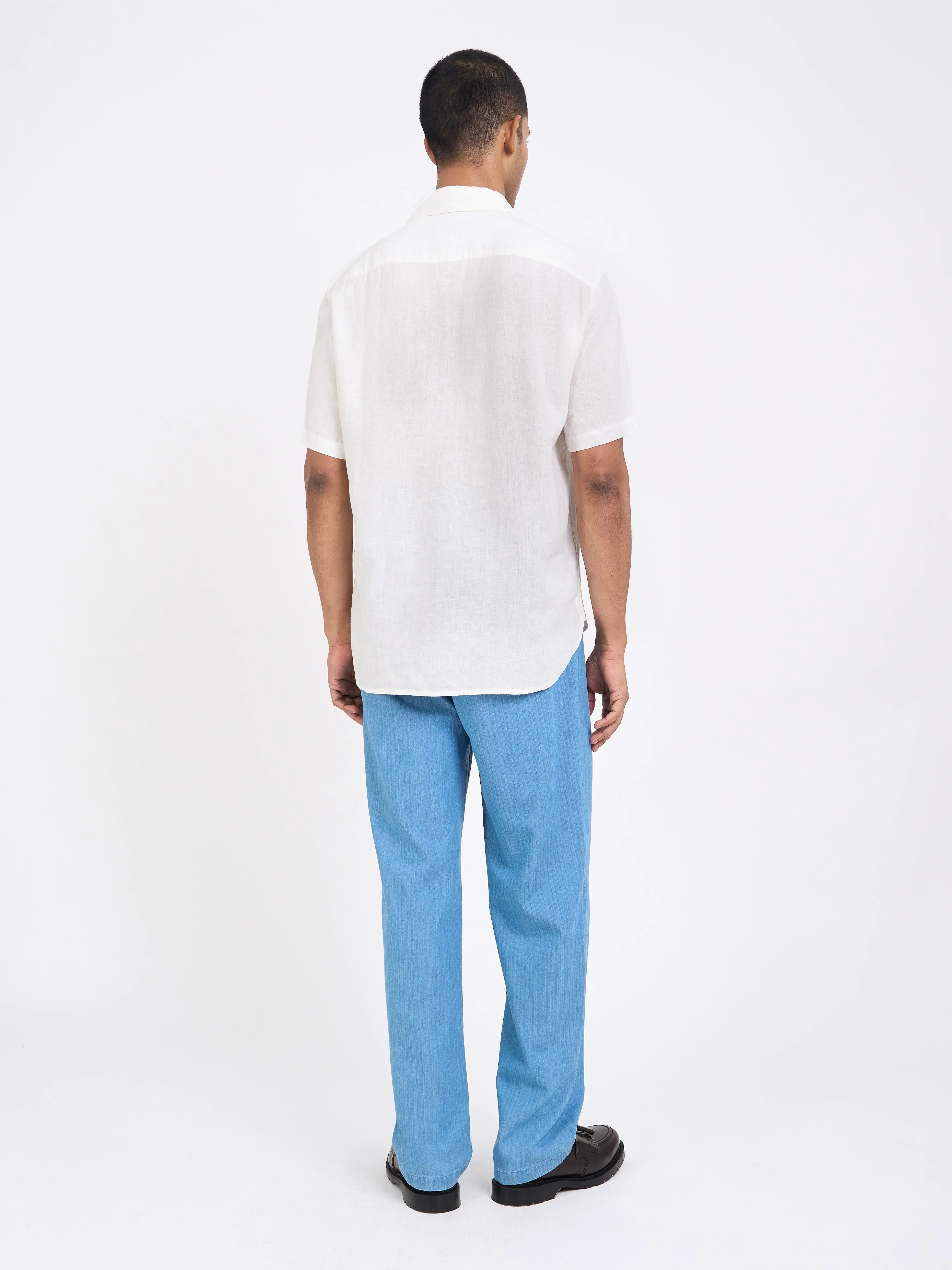 Penryn Short Sleeve Shirt (Loose Fit) Perkins White - Image 8