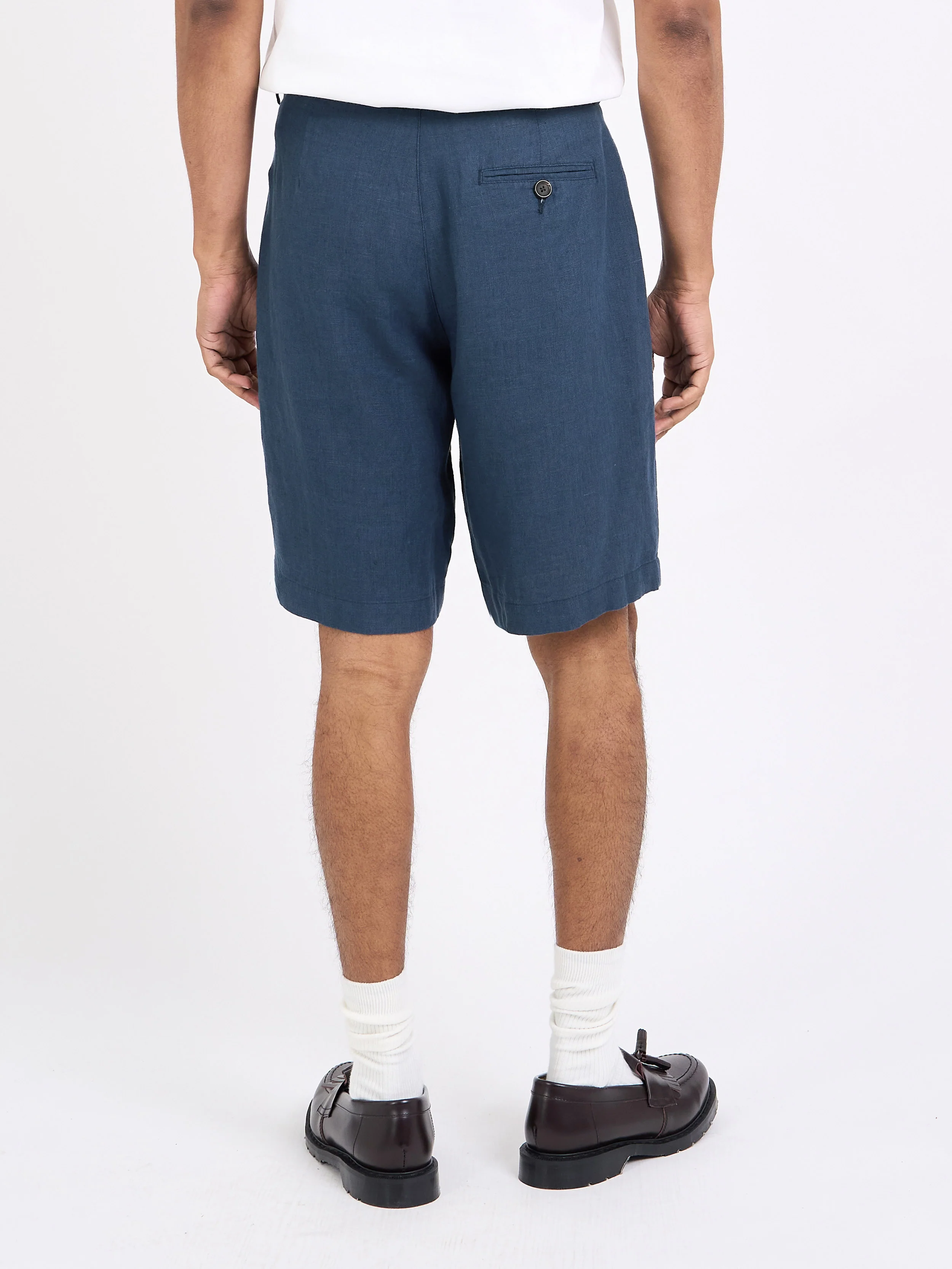 Pleated Shorts Coney Navy - Image 3