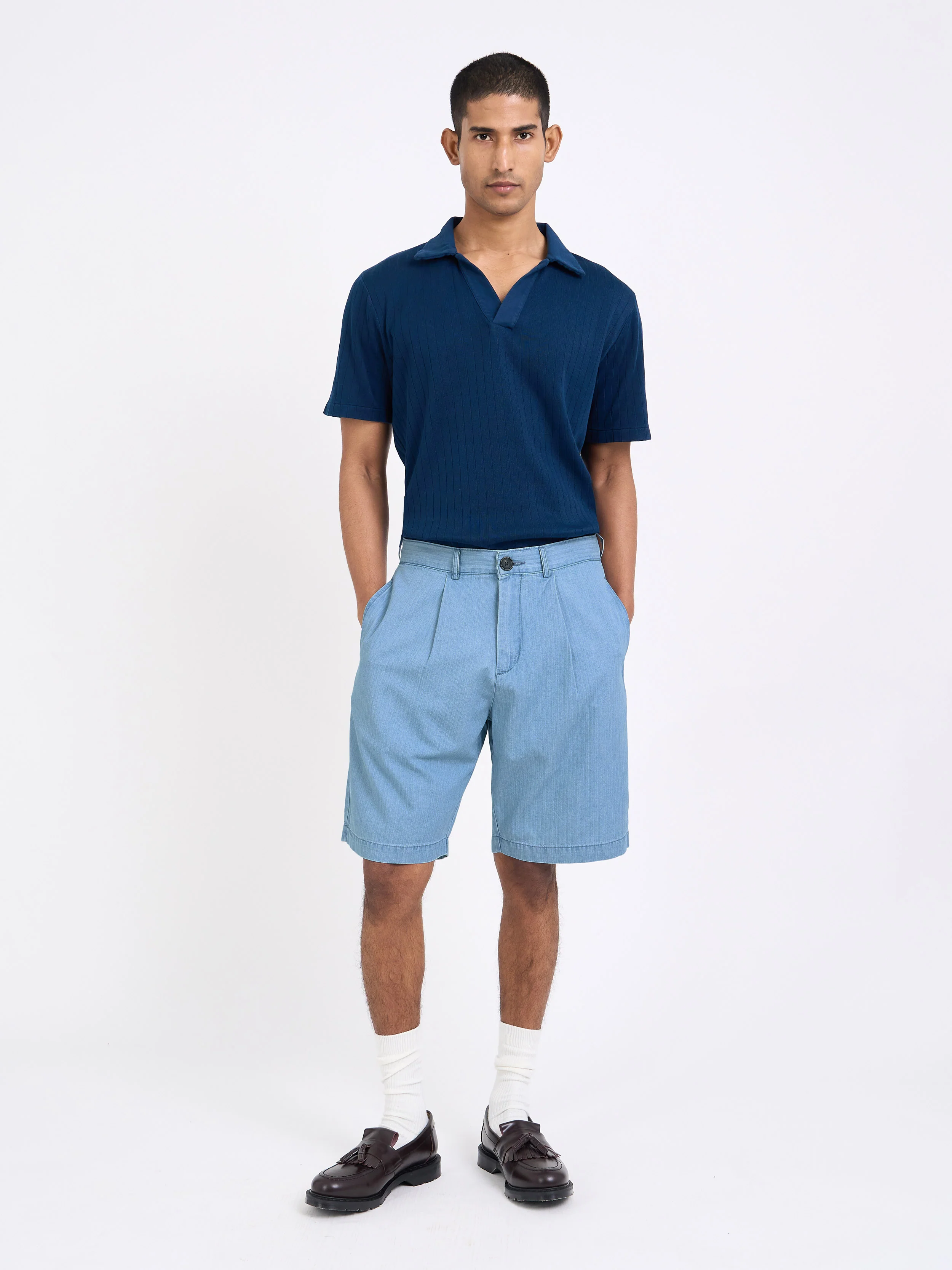 Pleated Shorts Marden Indigo - Image 6