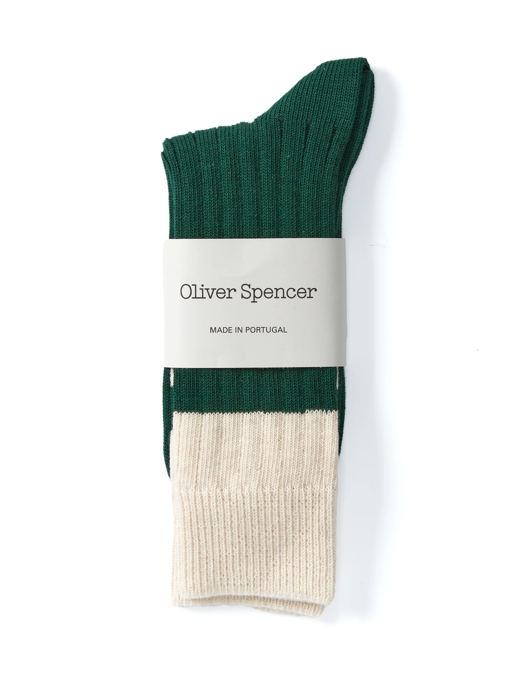Polperro Socks Merrow Green/Cream - Image 3