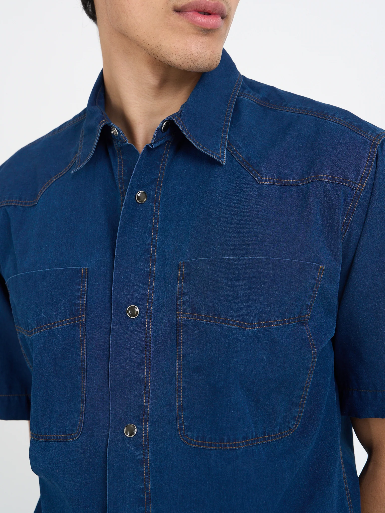 Quito Short Sleeve Shirt Wylie Indigo Rinse - Image 4