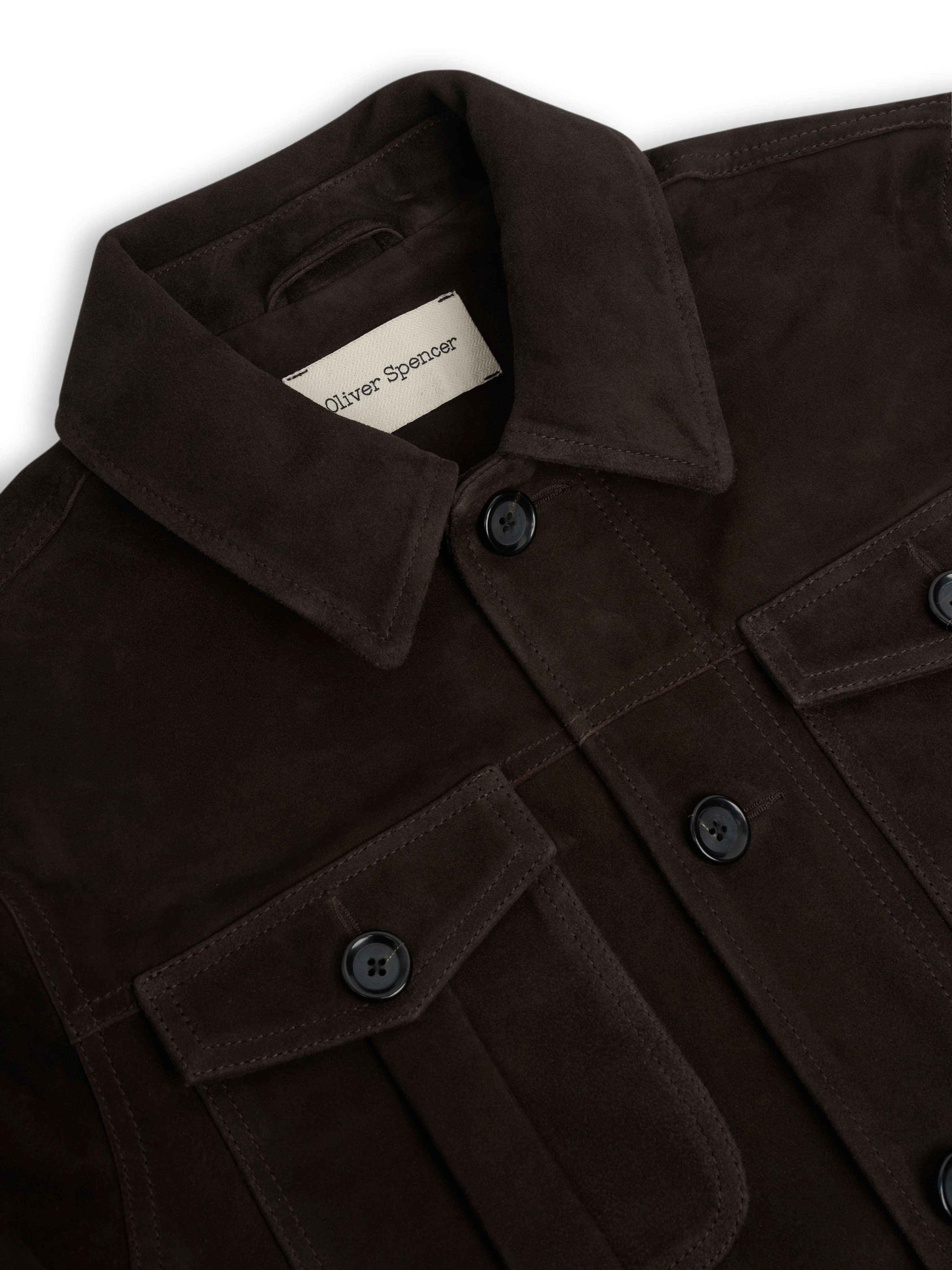 Shawcross Jacket Suede Chocolate Brown - Image 5
