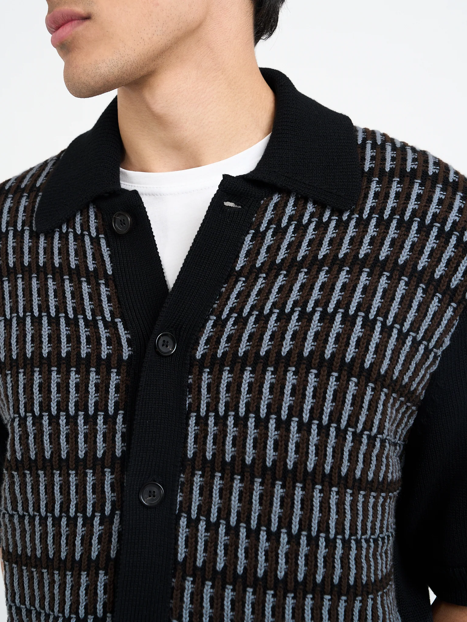 Short Sleeve Rossell Knitted Shirt Ayrton Multi - Image 4