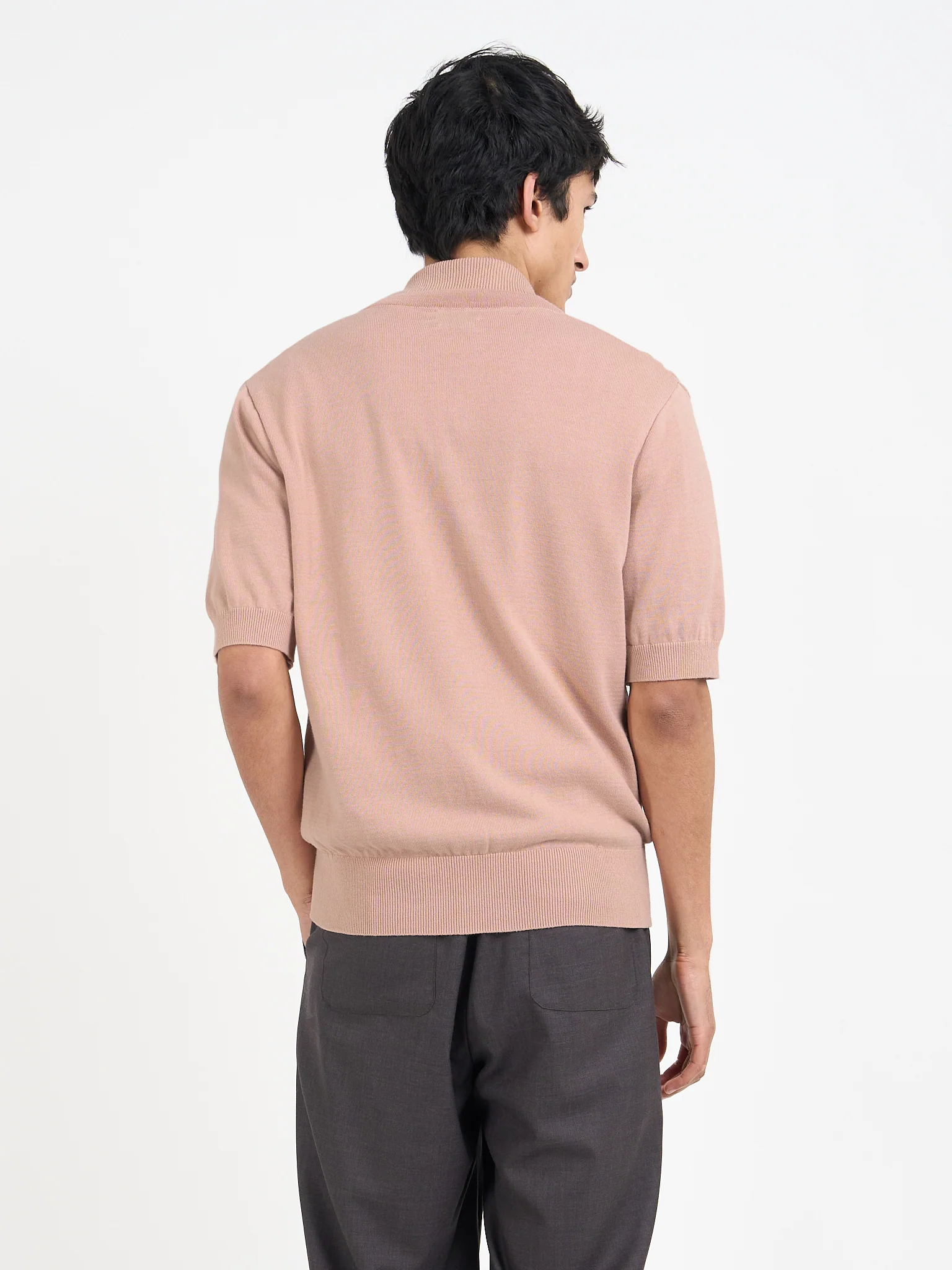Short Sleeve Rossell Knitted Shirt Penrose Pink - Image 3