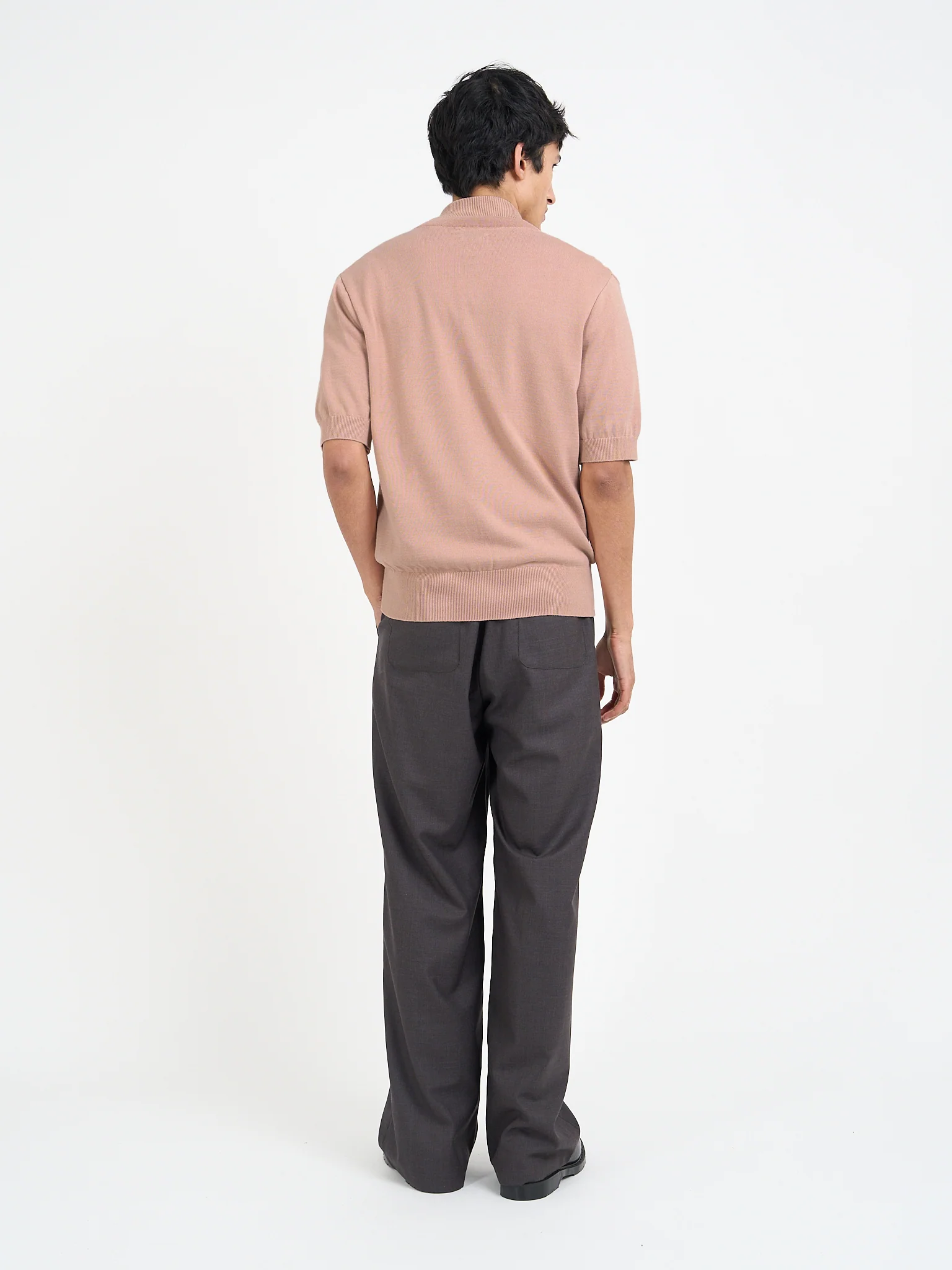 Short Sleeve Rossell Knitted Shirt Penrose Pink - Image 7